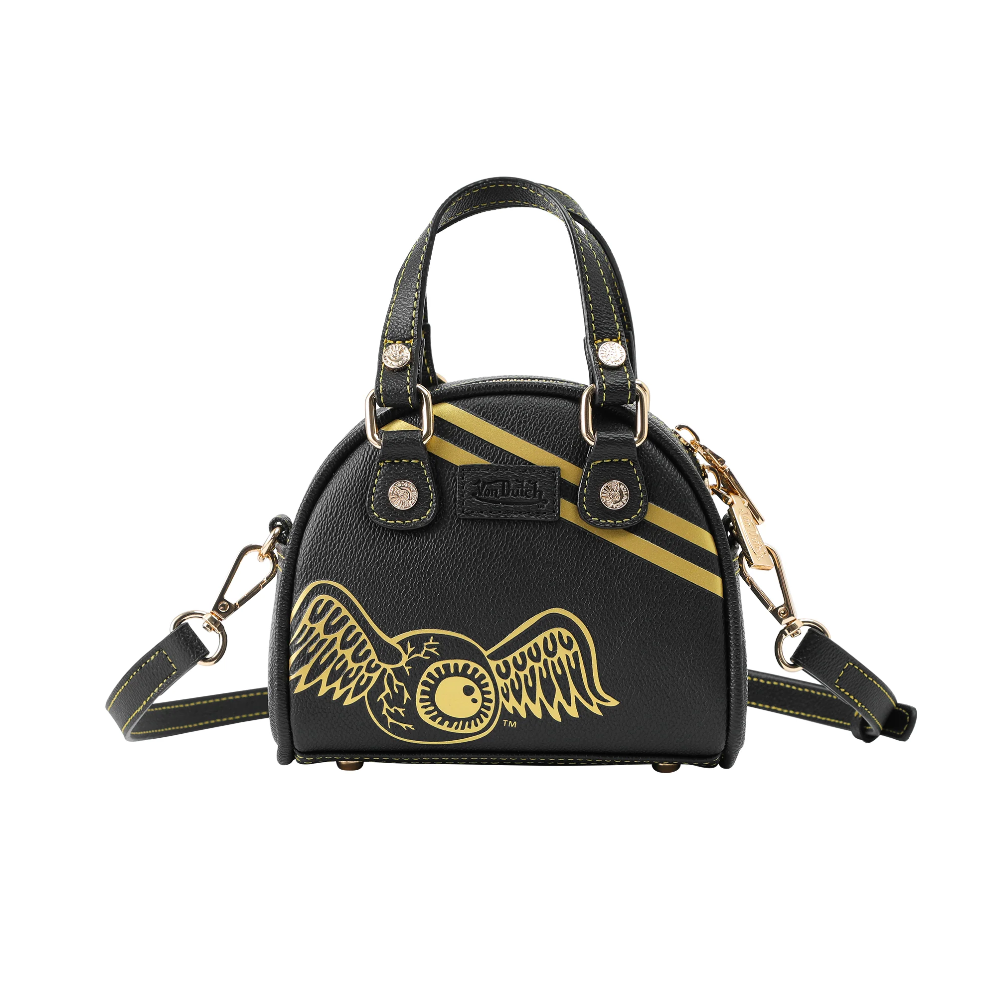 371-mini-bowling-bag-racing-stripe-black-gold-3.webp Mini Bowling Bag - Racing Stripe Black & Gold