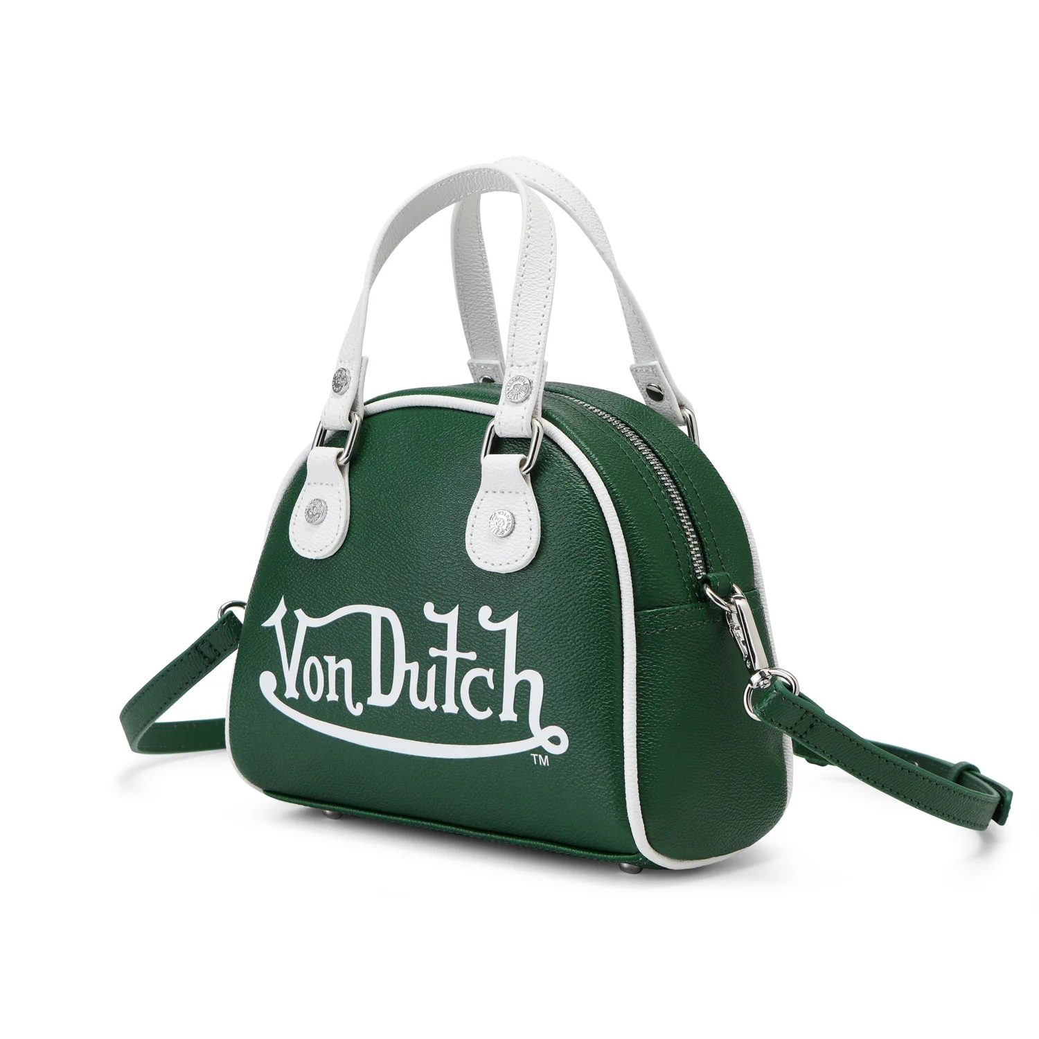 Forest Green & White Two-Tone Bowling Bag