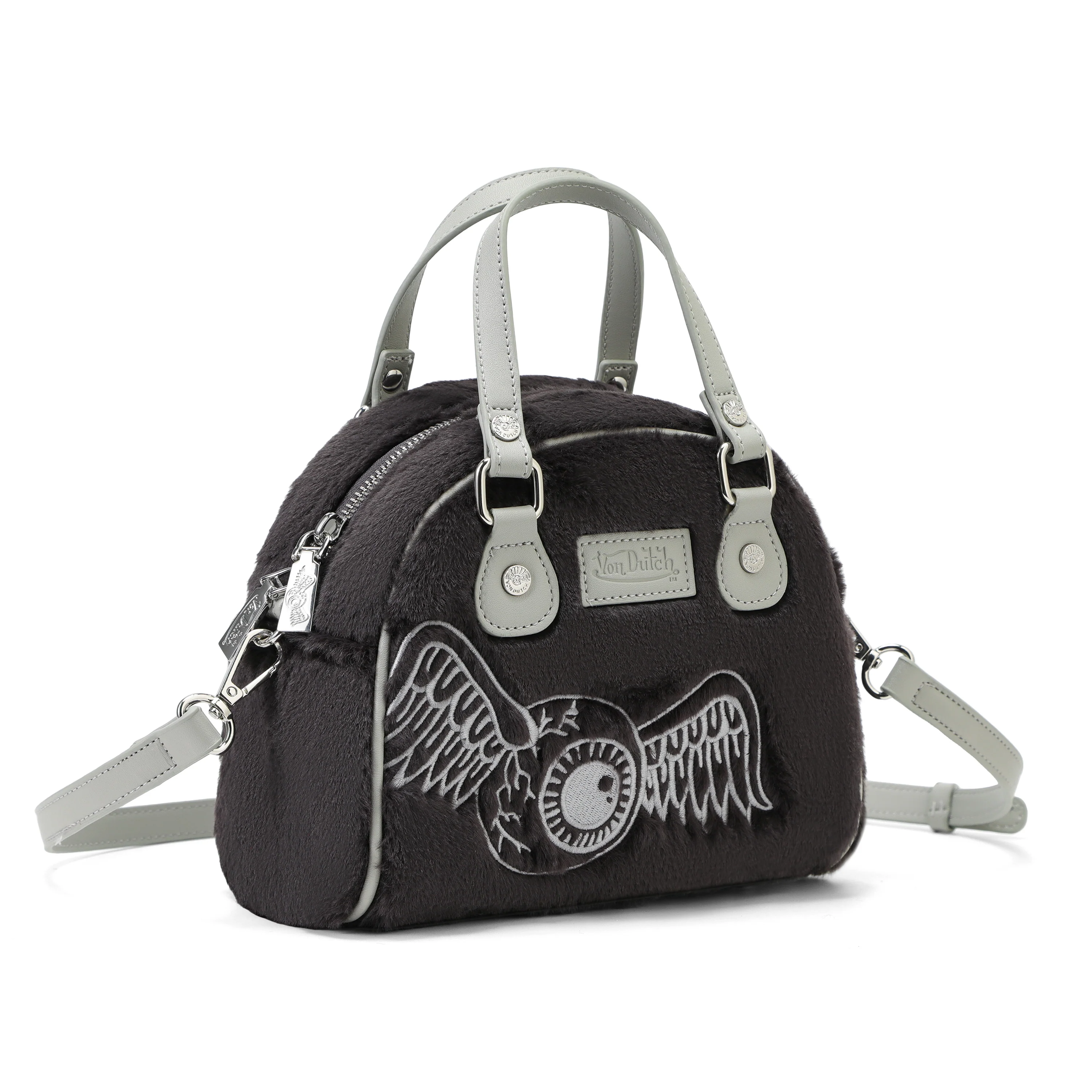 Black Furry Bowling Bag