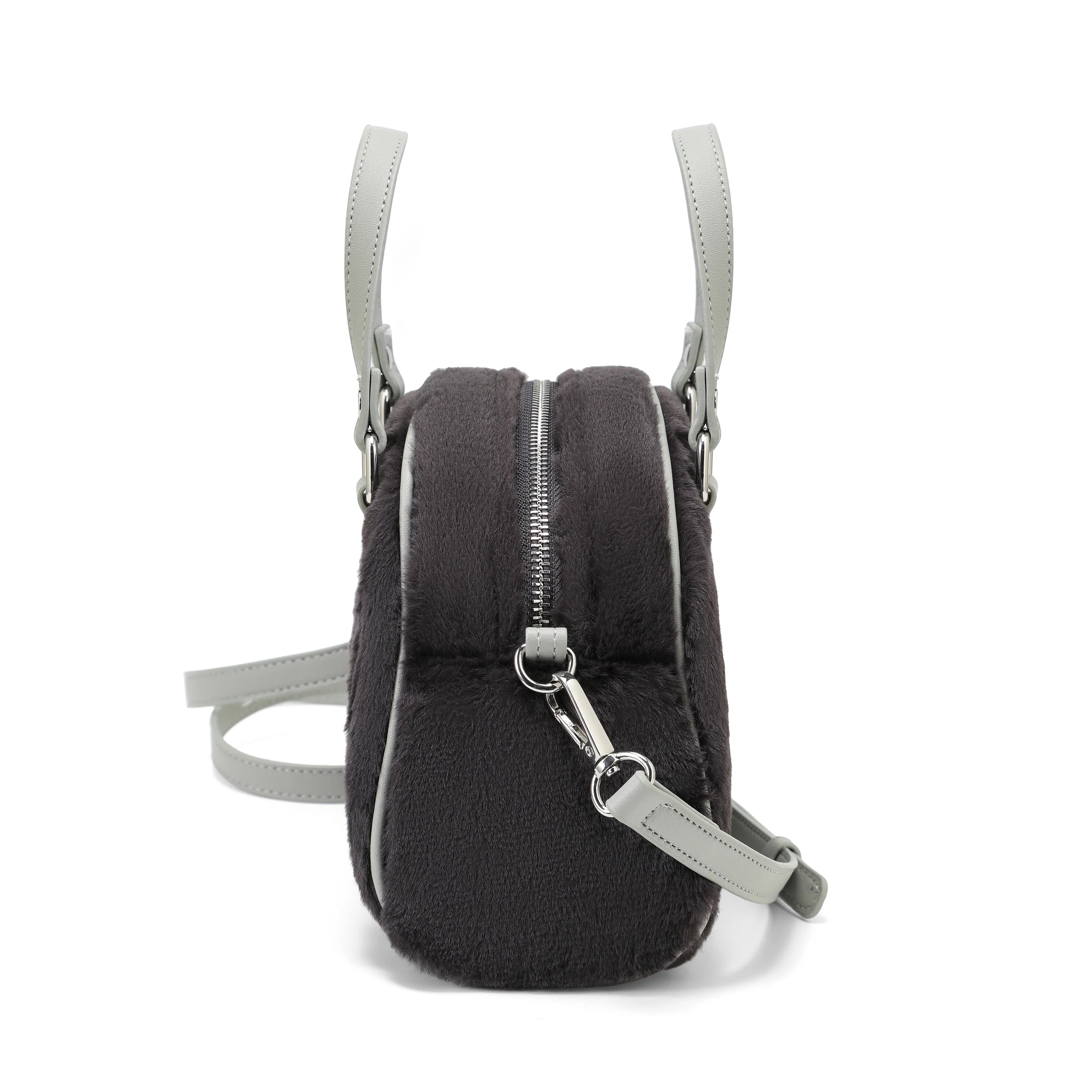 Black Furry Bowling Bag