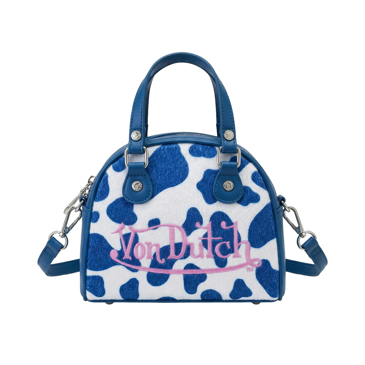 411-blue-pink-cow-print-bowling-bag-1.webp Blue & Pink Cow Print Bowling Bag