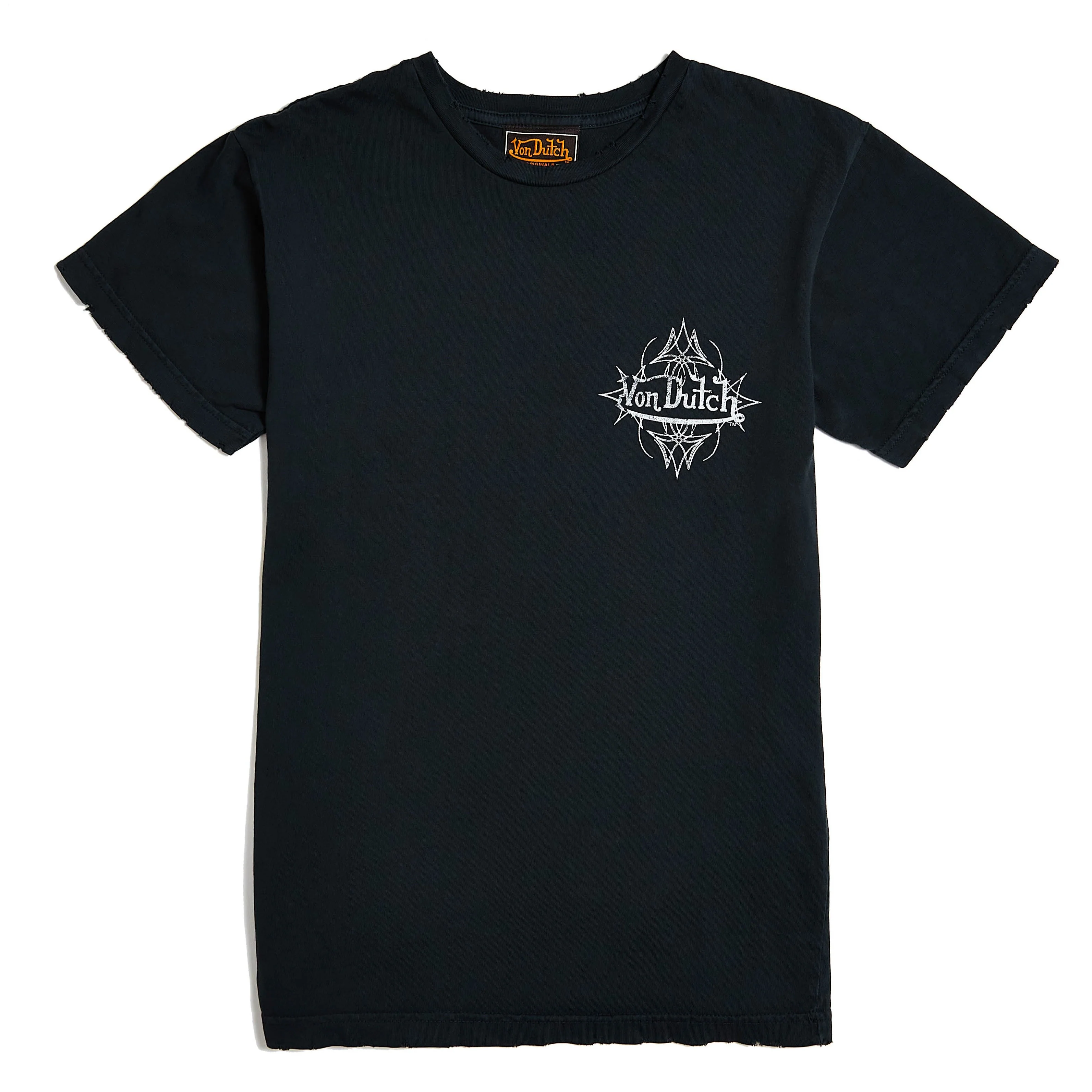 Vintage Black & White Distressed Chopper Tee