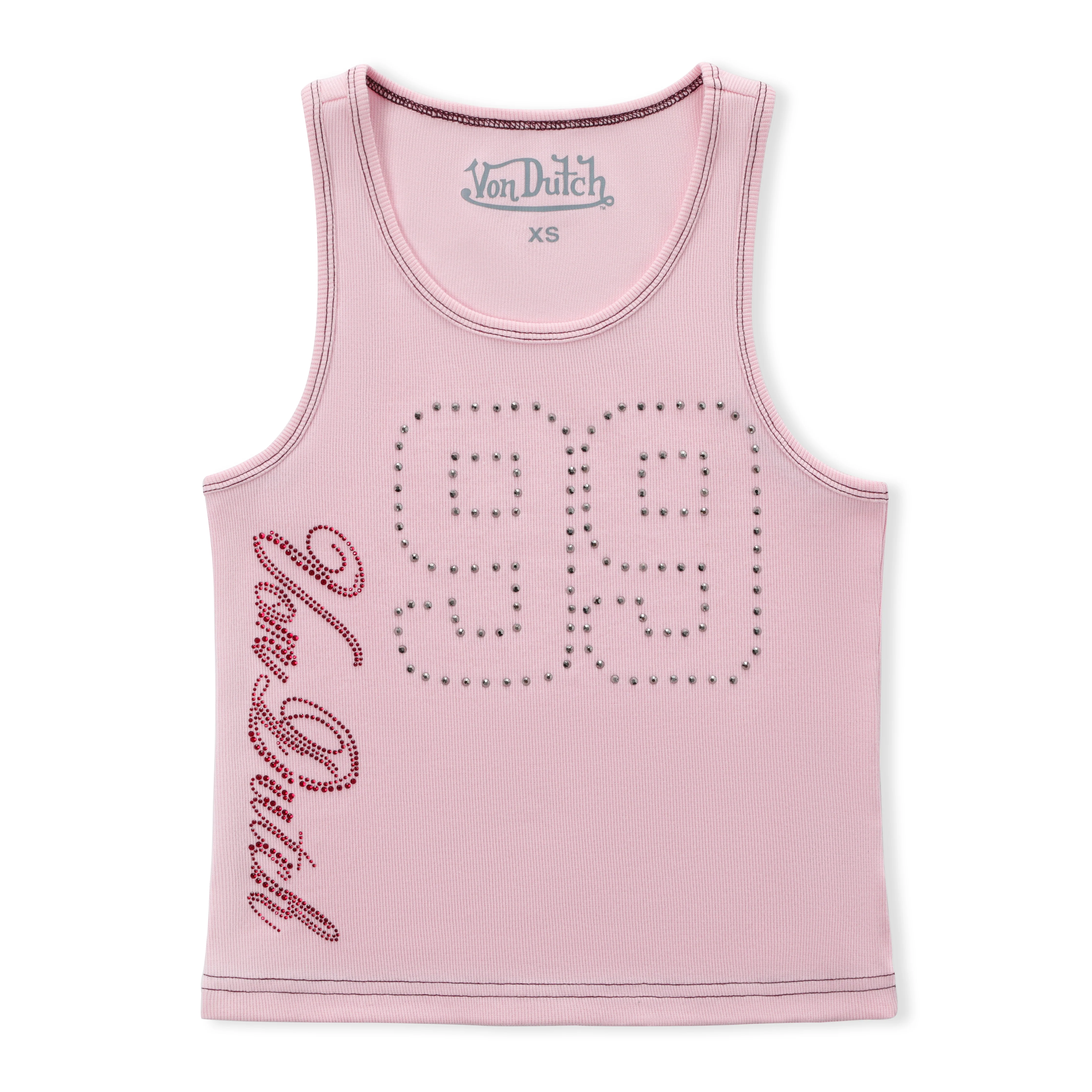 570-99-rhinestone-tank-pink-1.webp 99' Rhinestone Tank - Pink