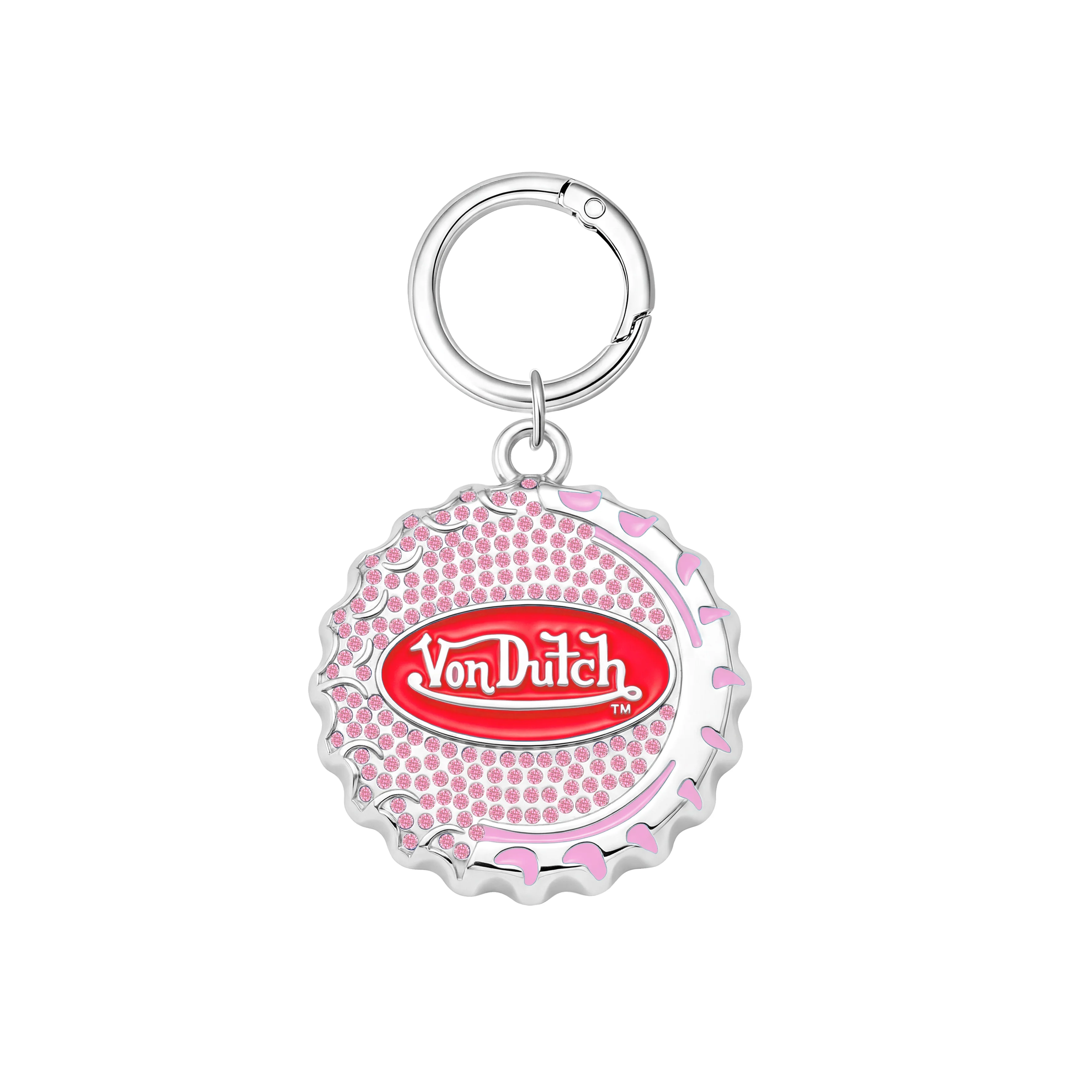 BOTTLE CAP CHARM KEYCHAIN - PINK