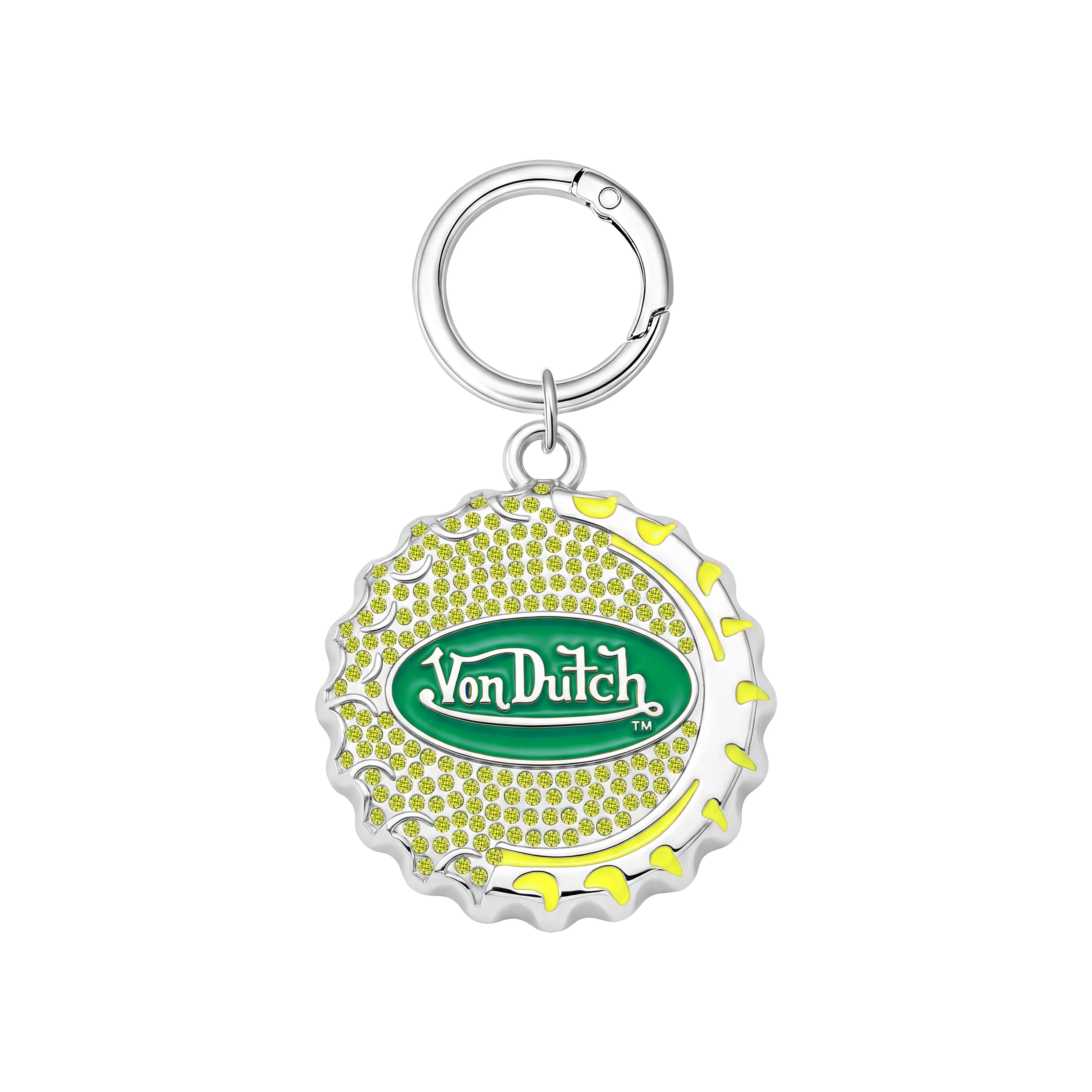 BOTTLE CAP CHARM KEYCHAIN - YELLOW