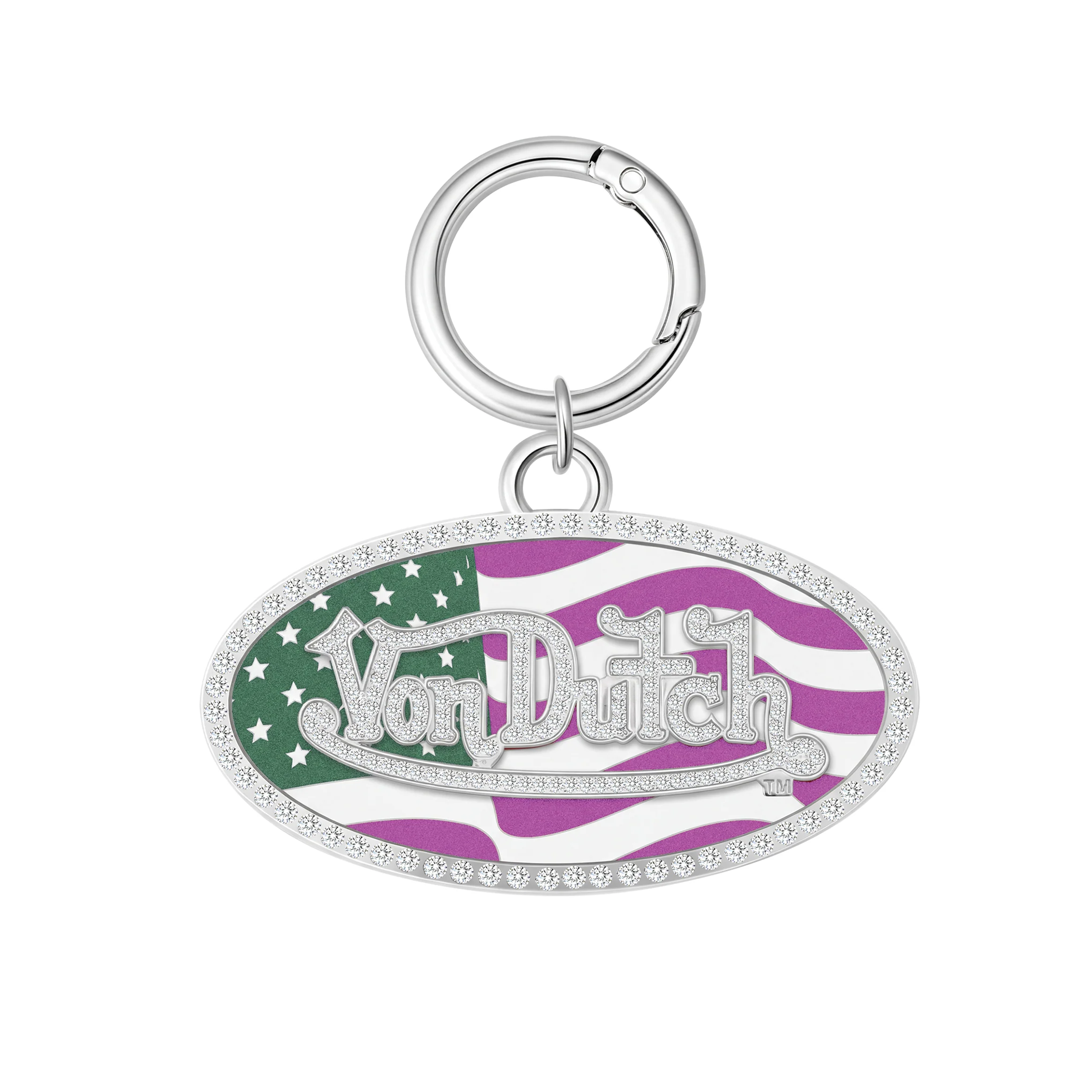 588-oval-charm-keychain-pink-usa-1.webp OVAL CHARM KEYCHAIN - PINK USA
