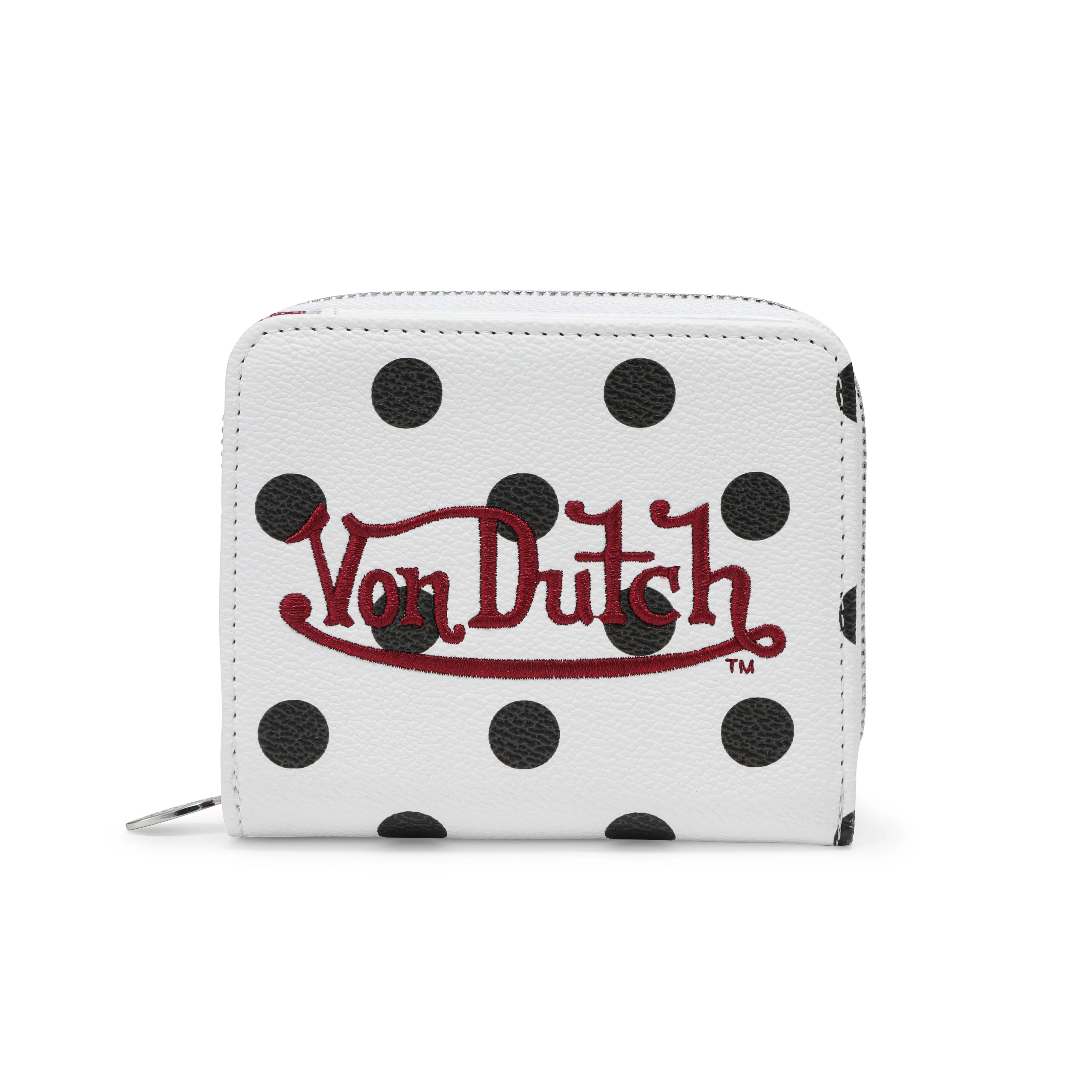 612-polka-dot-zip-up-wallet-white-1.webp Polka Dot Zip-Up Wallet - White