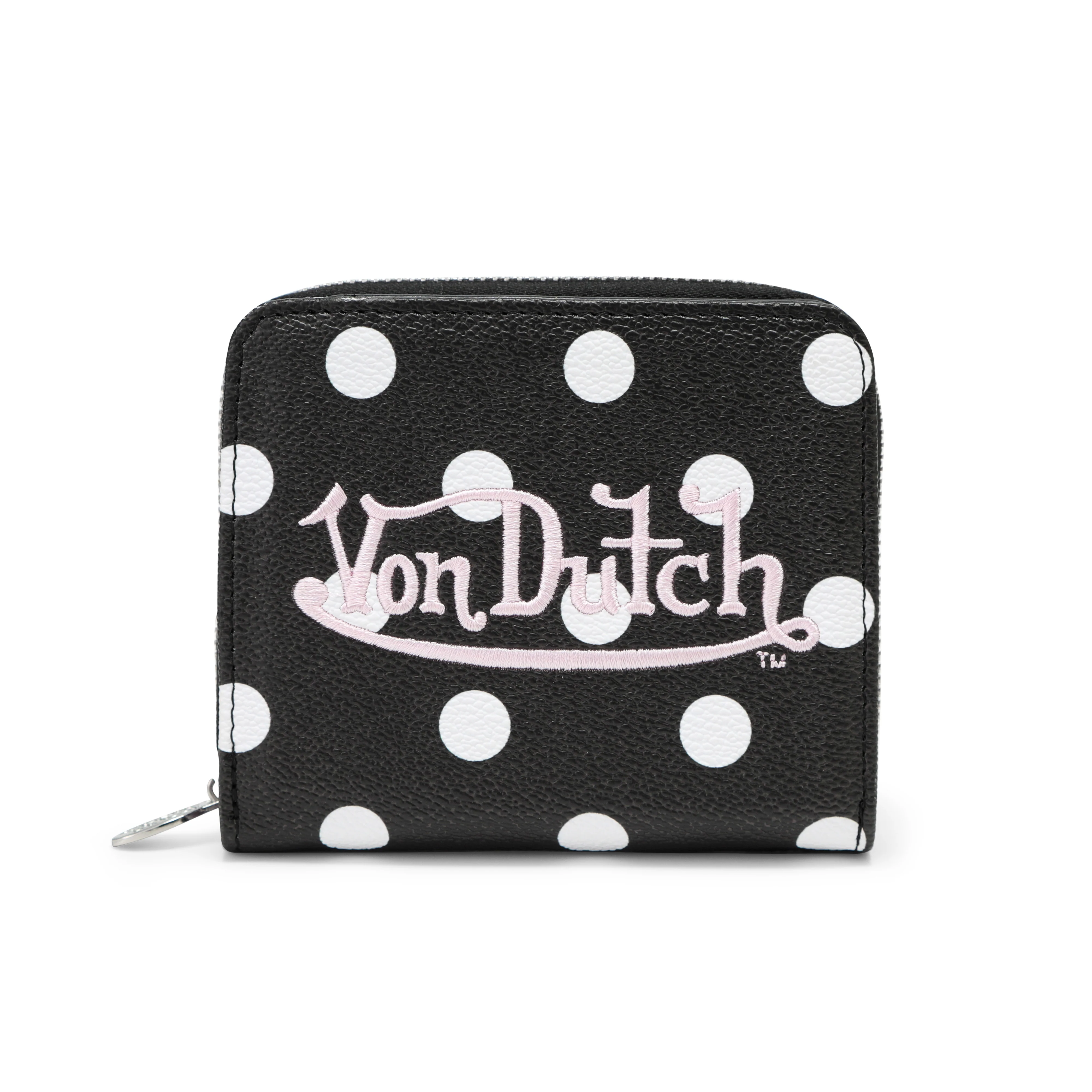 613-polka-dot-zip-up-wallet-black-1.webp Polka Dot Zip-Up Wallet - Black