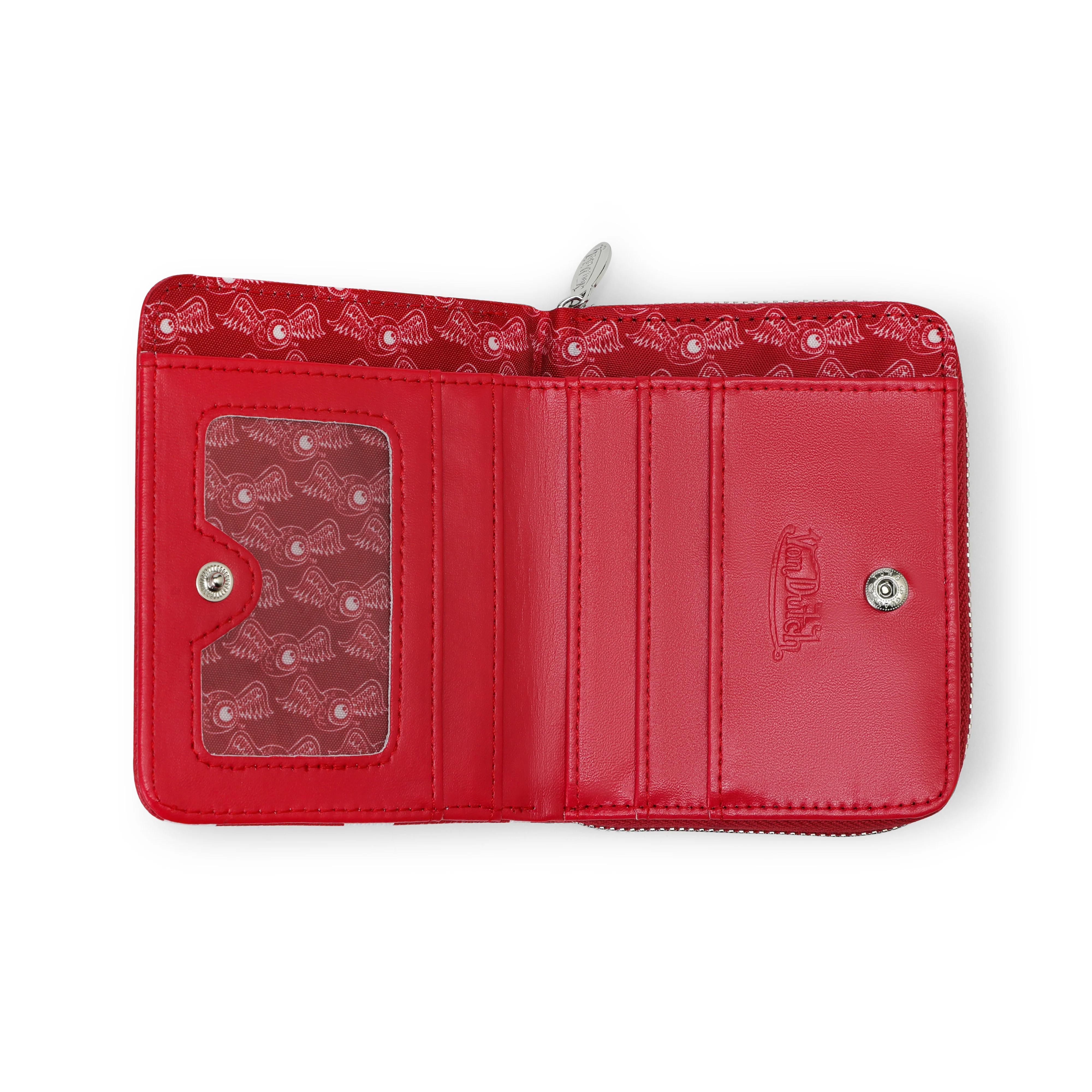 Polka Dot Zip-Up Wallet - Red