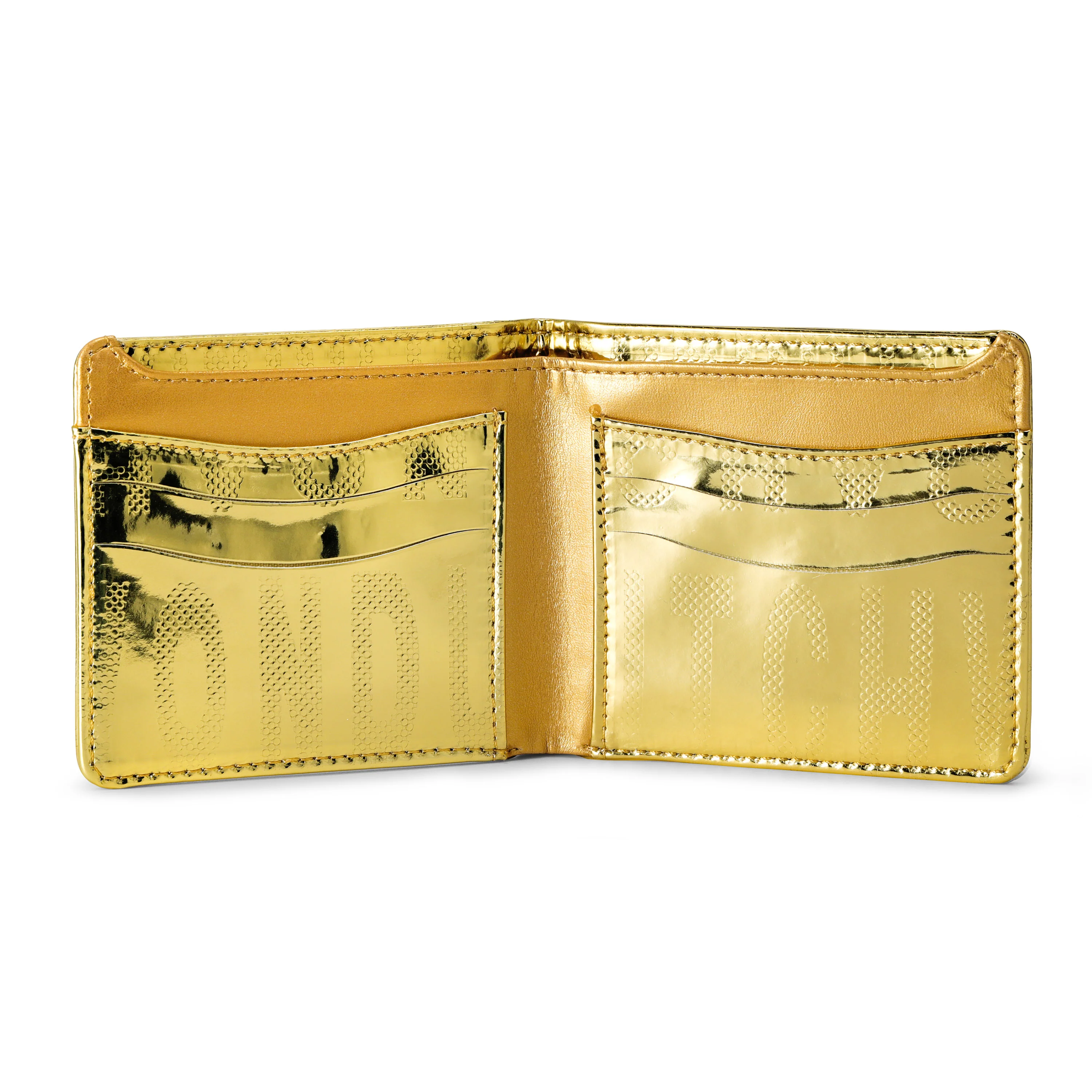 Mirror Logo Bi-fold Wallet - Gold