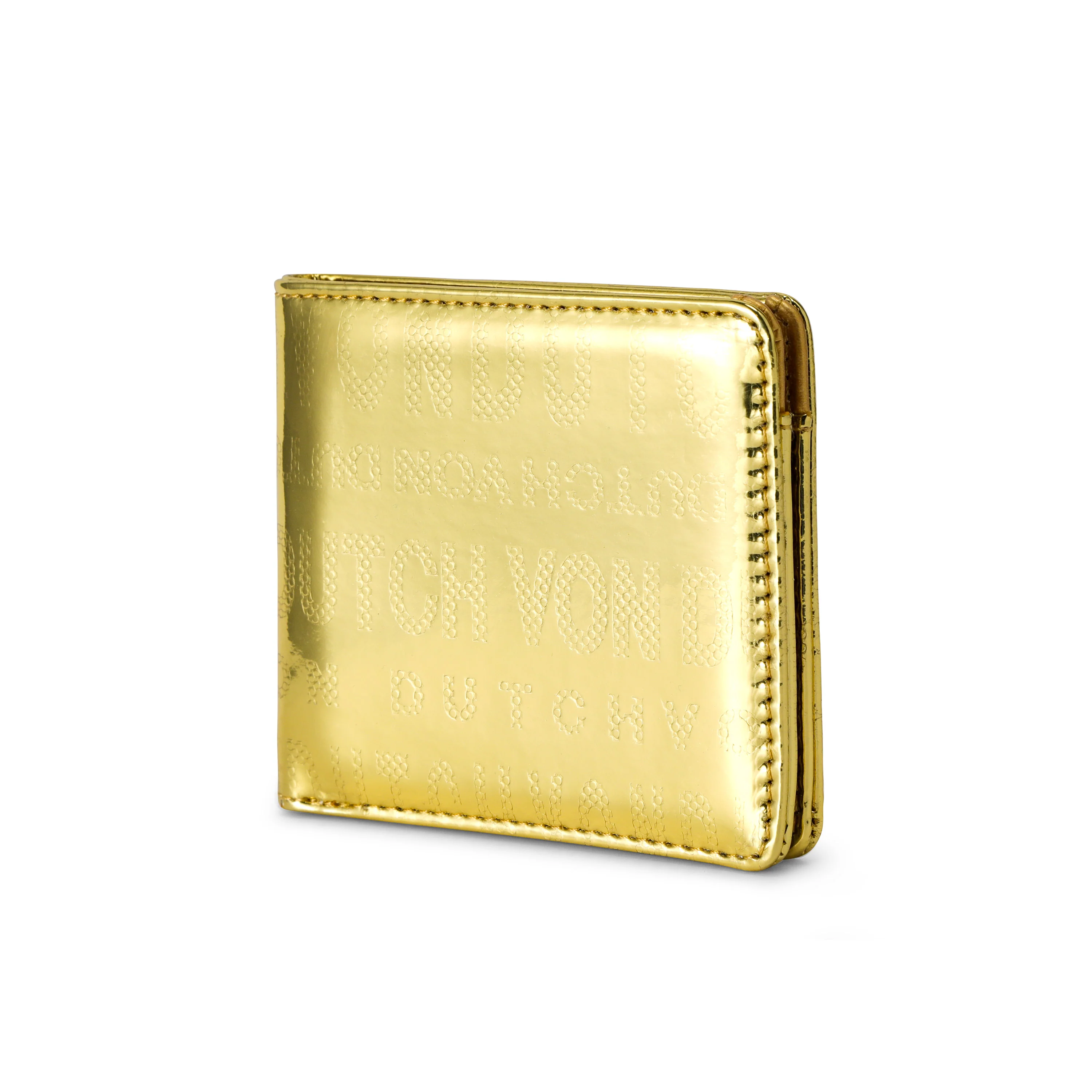 Mirror Logo Bi-fold Wallet - Gold