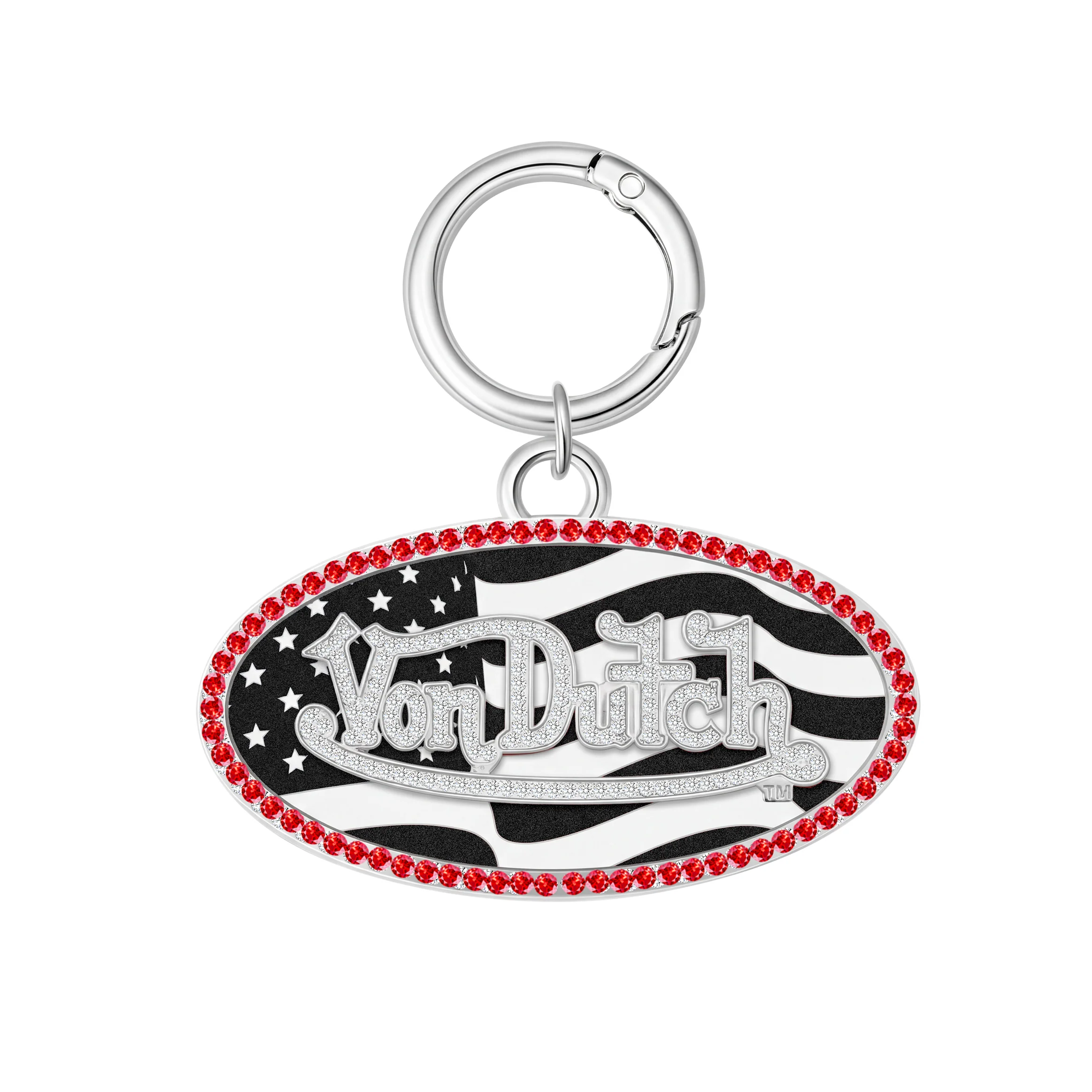 630-oval-charm-keychain-black-usa-1.webp OVAL CHARM KEYCHAIN - BLACK USA