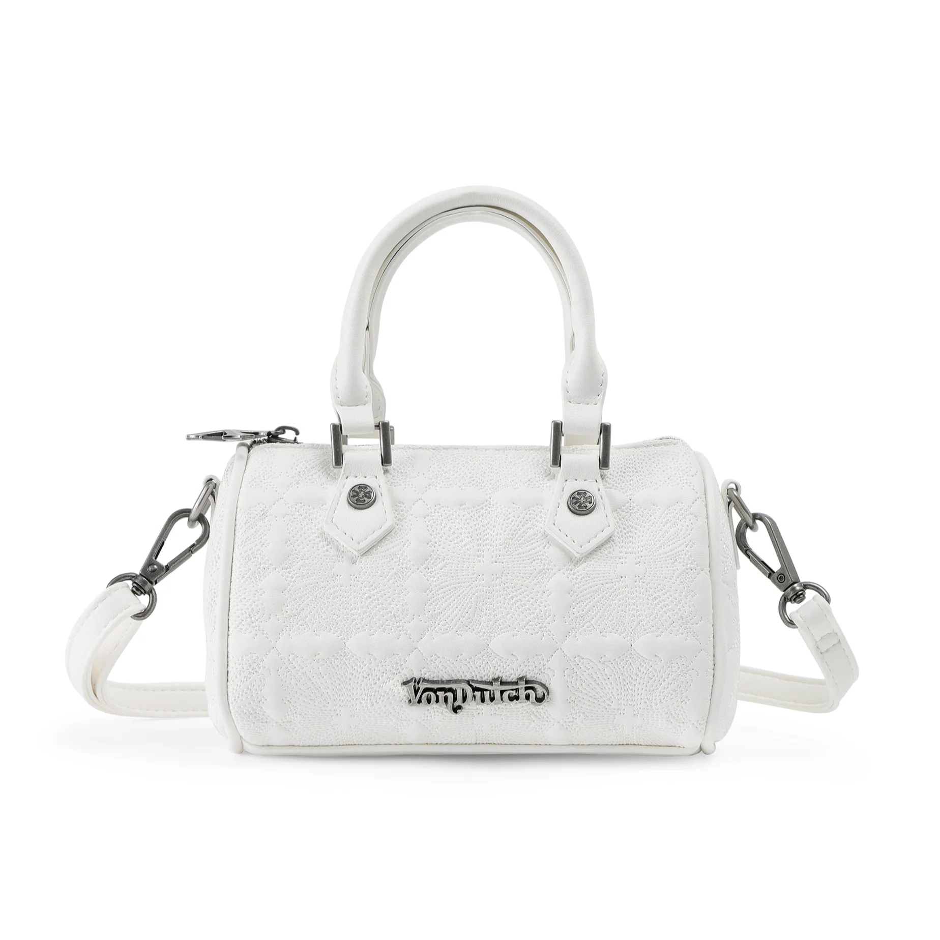 Embroidered Chopper Hanna Bag - White