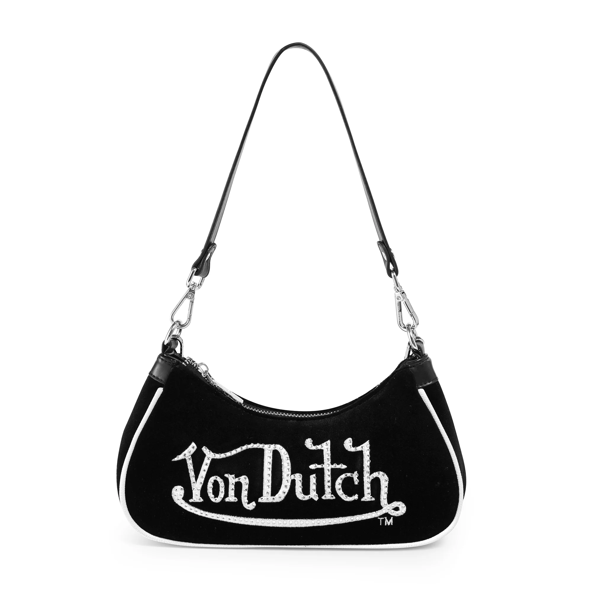 766-black-white-rhinestone-velvet-shoulder-bag-1.webp Black & White Rhinestone Velvet Shoulder Bag