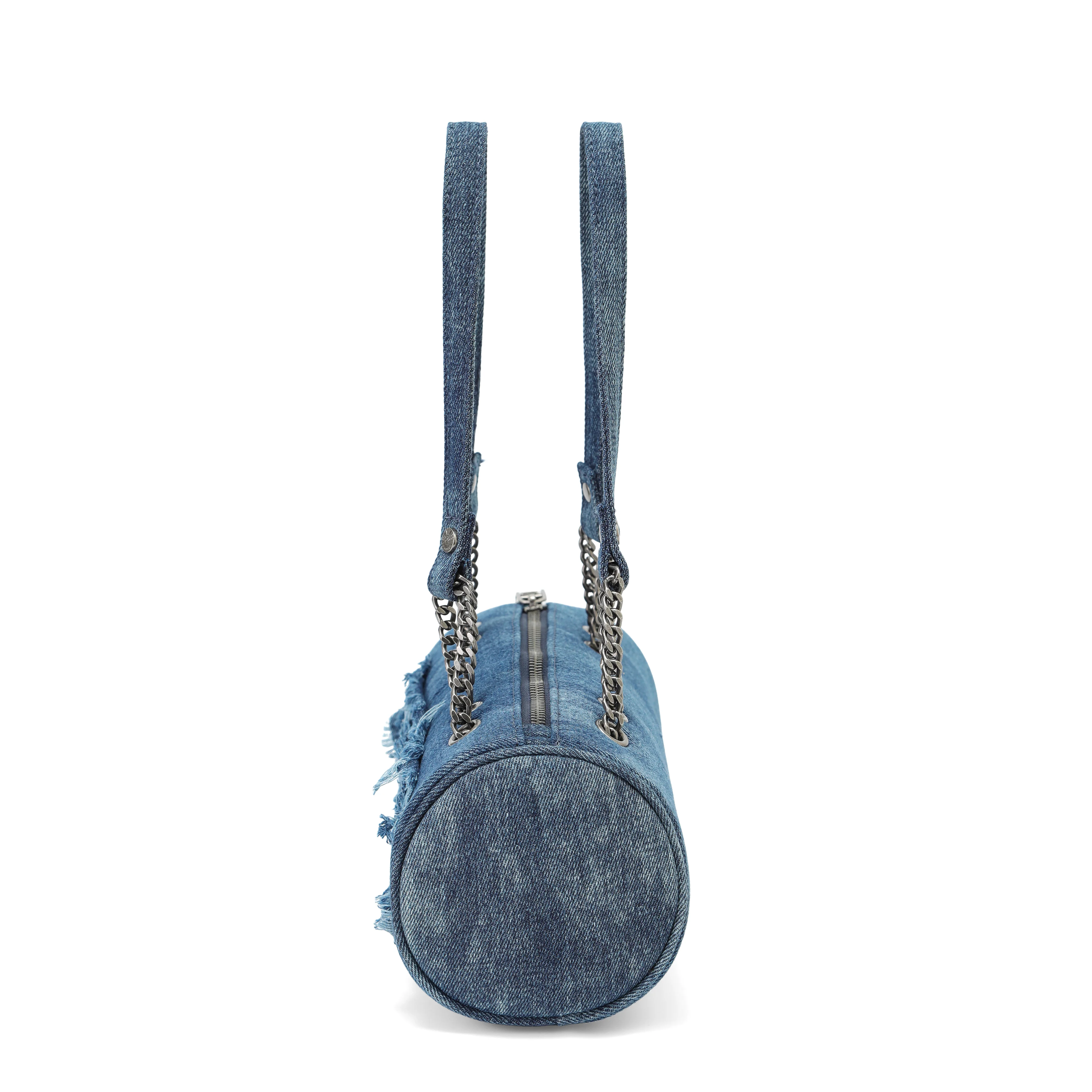 Barrel Bag - Long Barrel Blue Distressed Denim