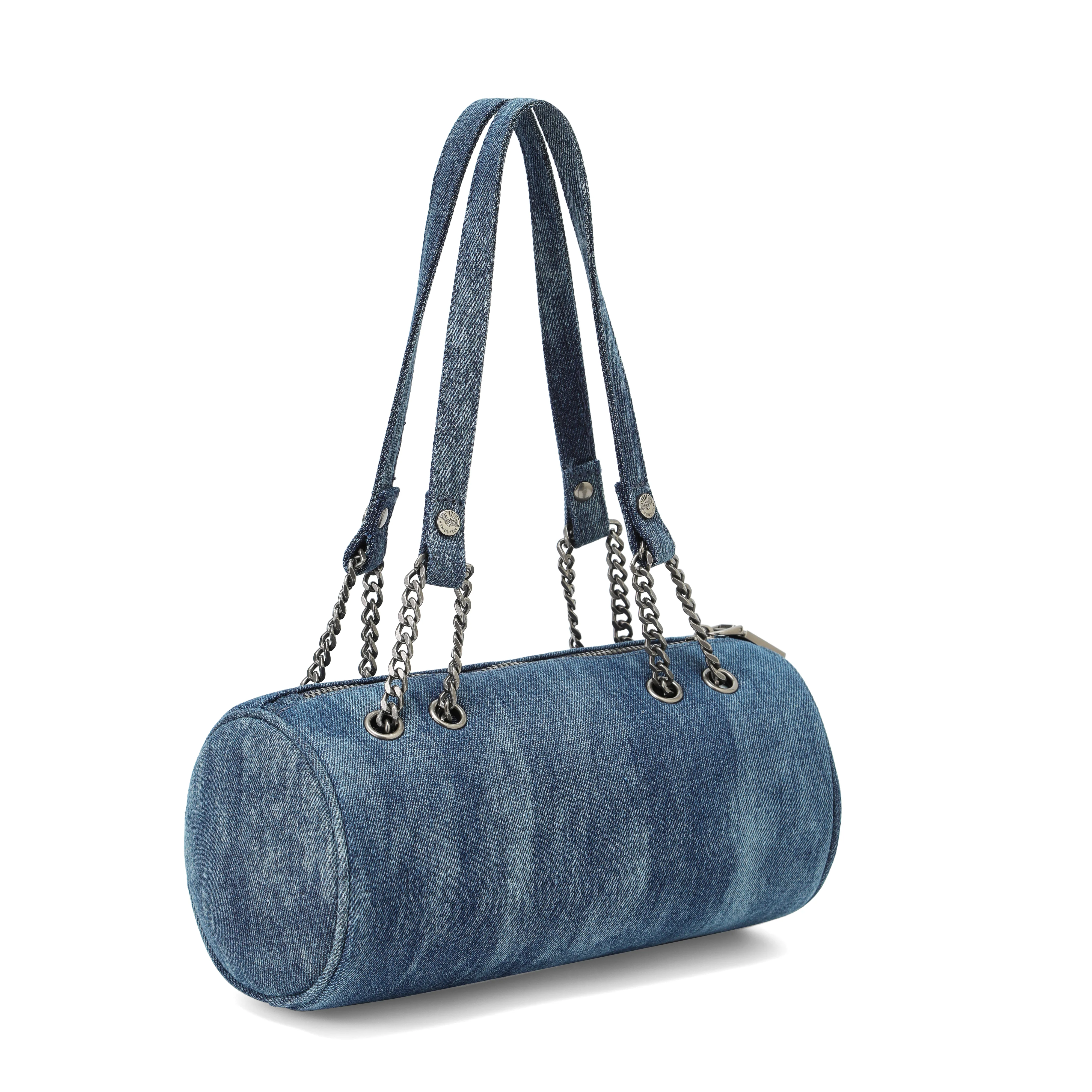 Barrel Bag - Long Barrel Blue Distressed Denim