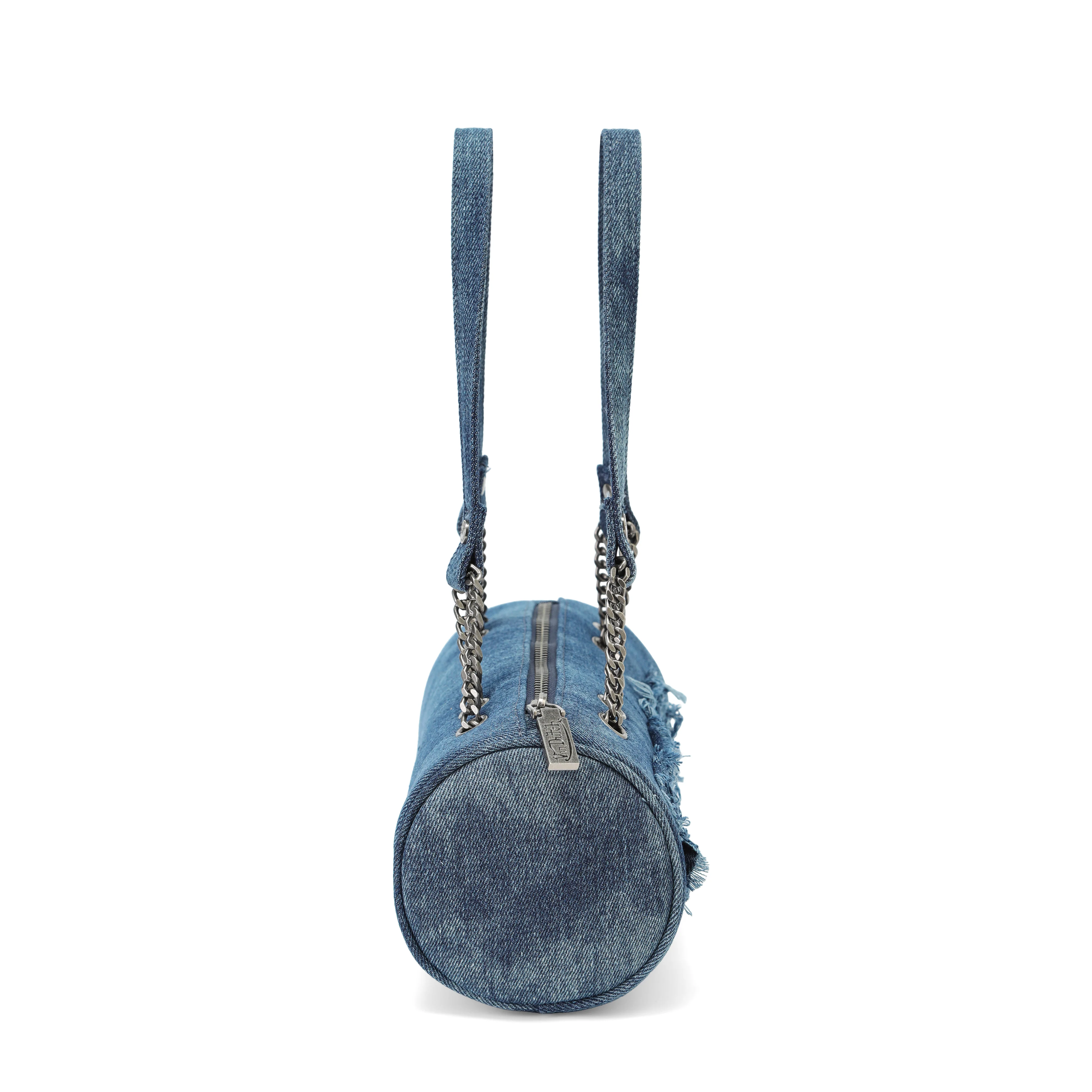 Barrel Bag - Long Barrel Blue Distressed Denim
