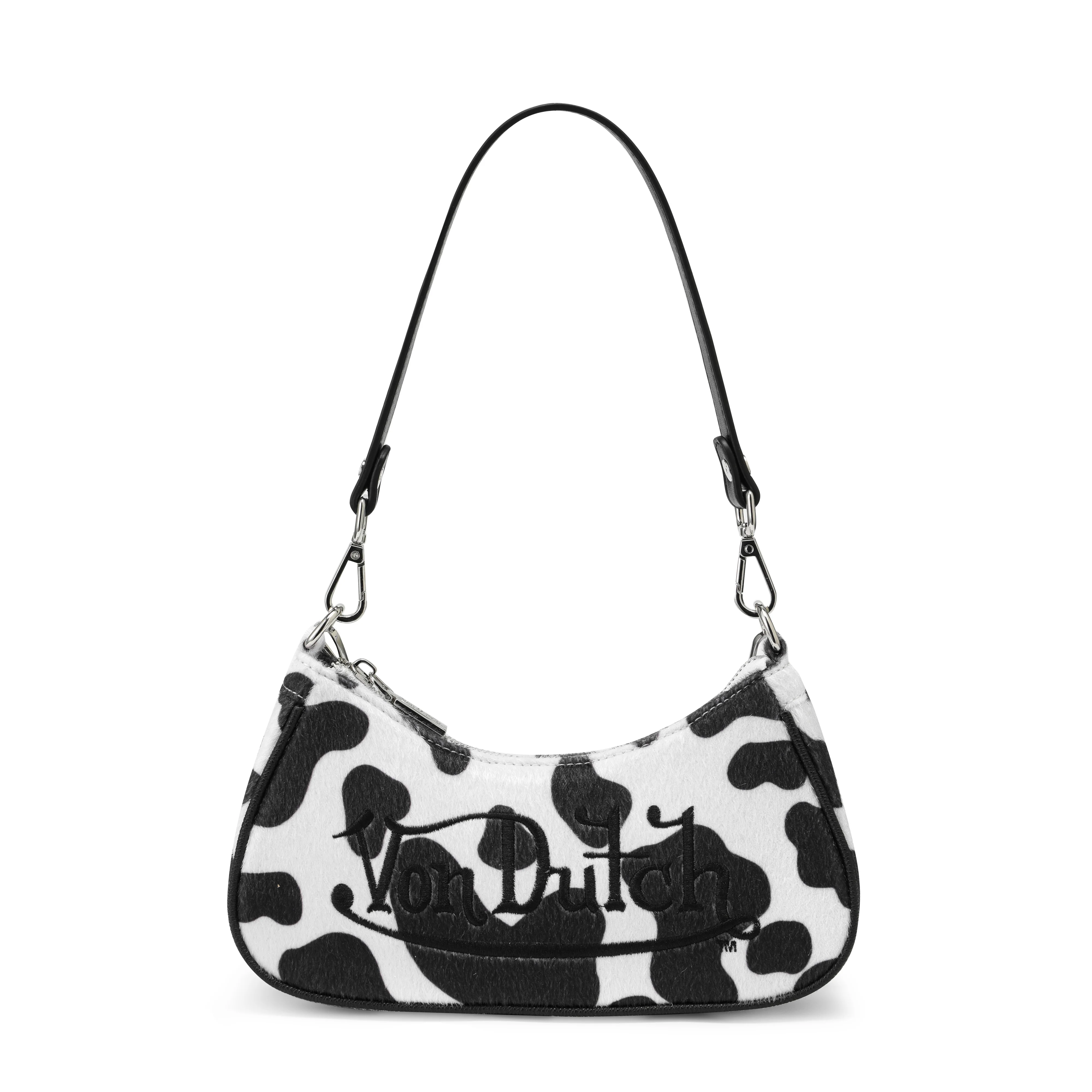 812-black-cow-print-shoulder-bag-1.webp Black Cow Print Shoulder Bag