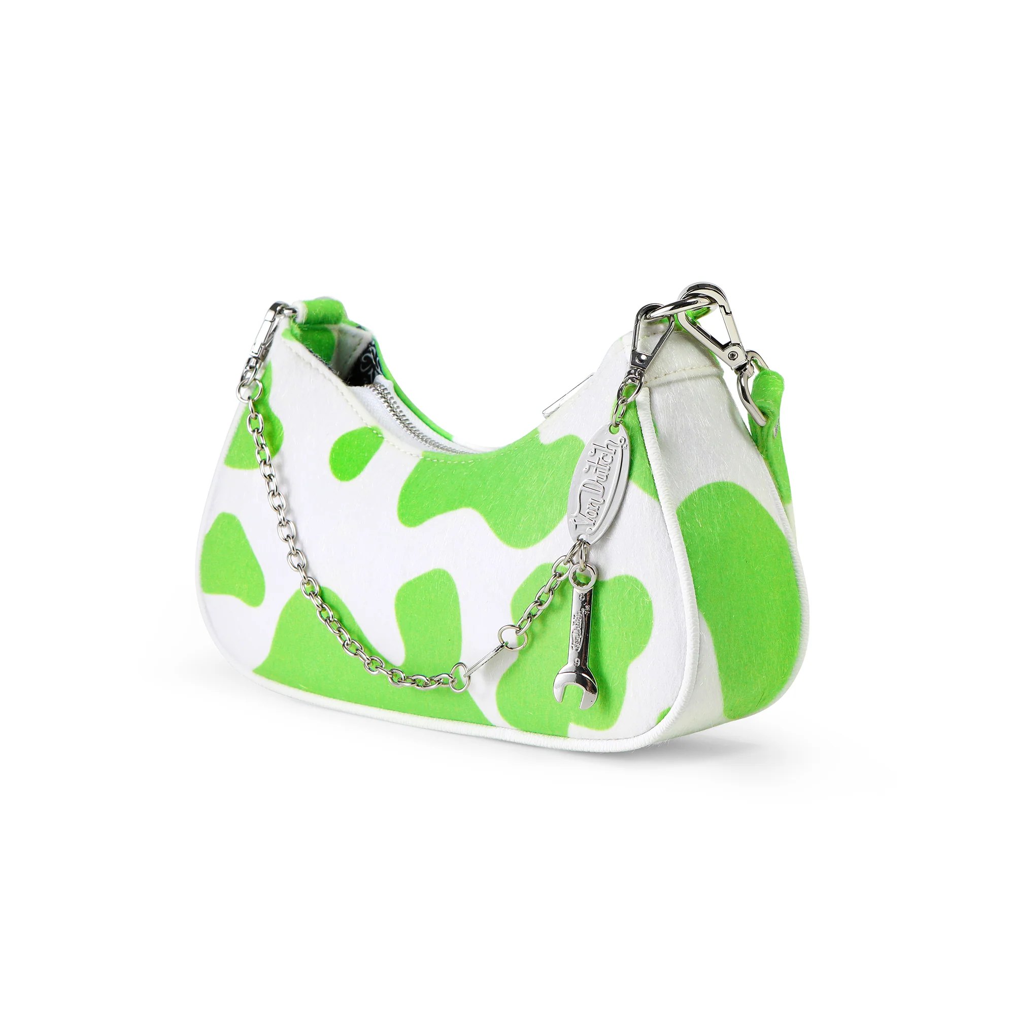 828-vegan-pony-hair-lime-cow-print-shoulder-bag-4.webp Vegan Pony Hair Lime Cow Print Shoulder Bag