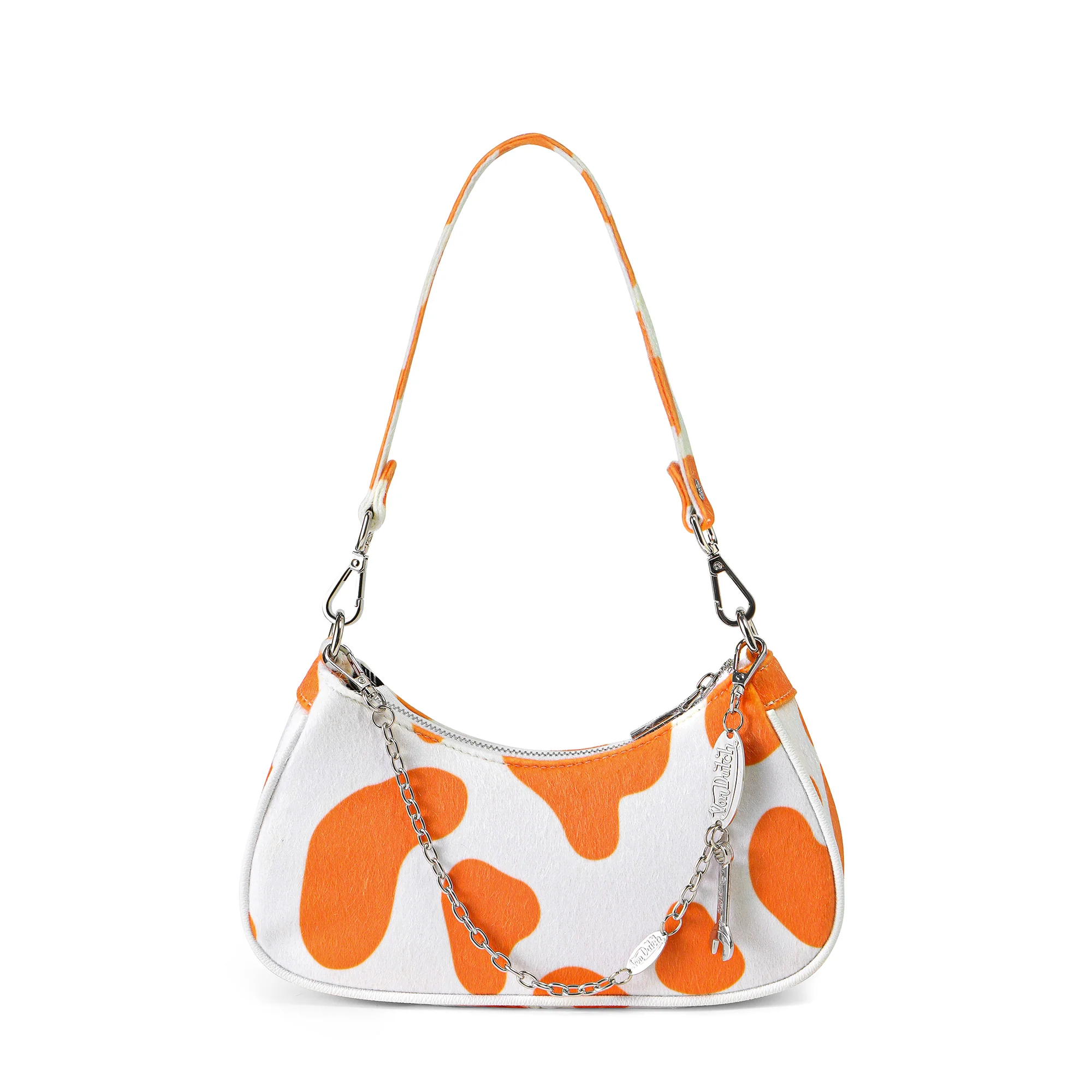 829-vegan-pony-hair-orange-cow-print-shoulder-bag-2.webp Vegan Pony Hair Orange Cow Print Shoulder Bag