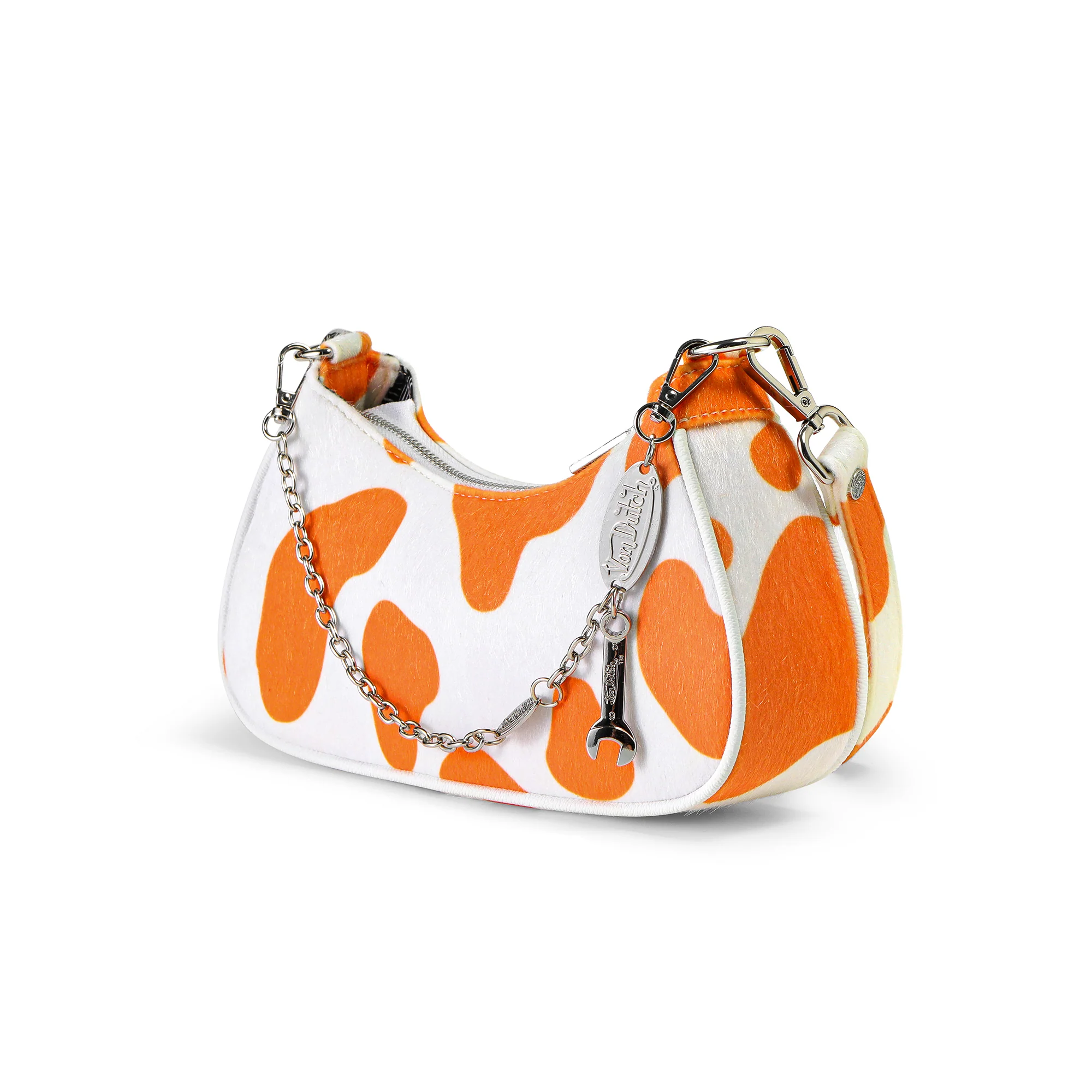 829-vegan-pony-hair-orange-cow-print-shoulder-bag-4.webp Vegan Pony Hair Orange Cow Print Shoulder Bag