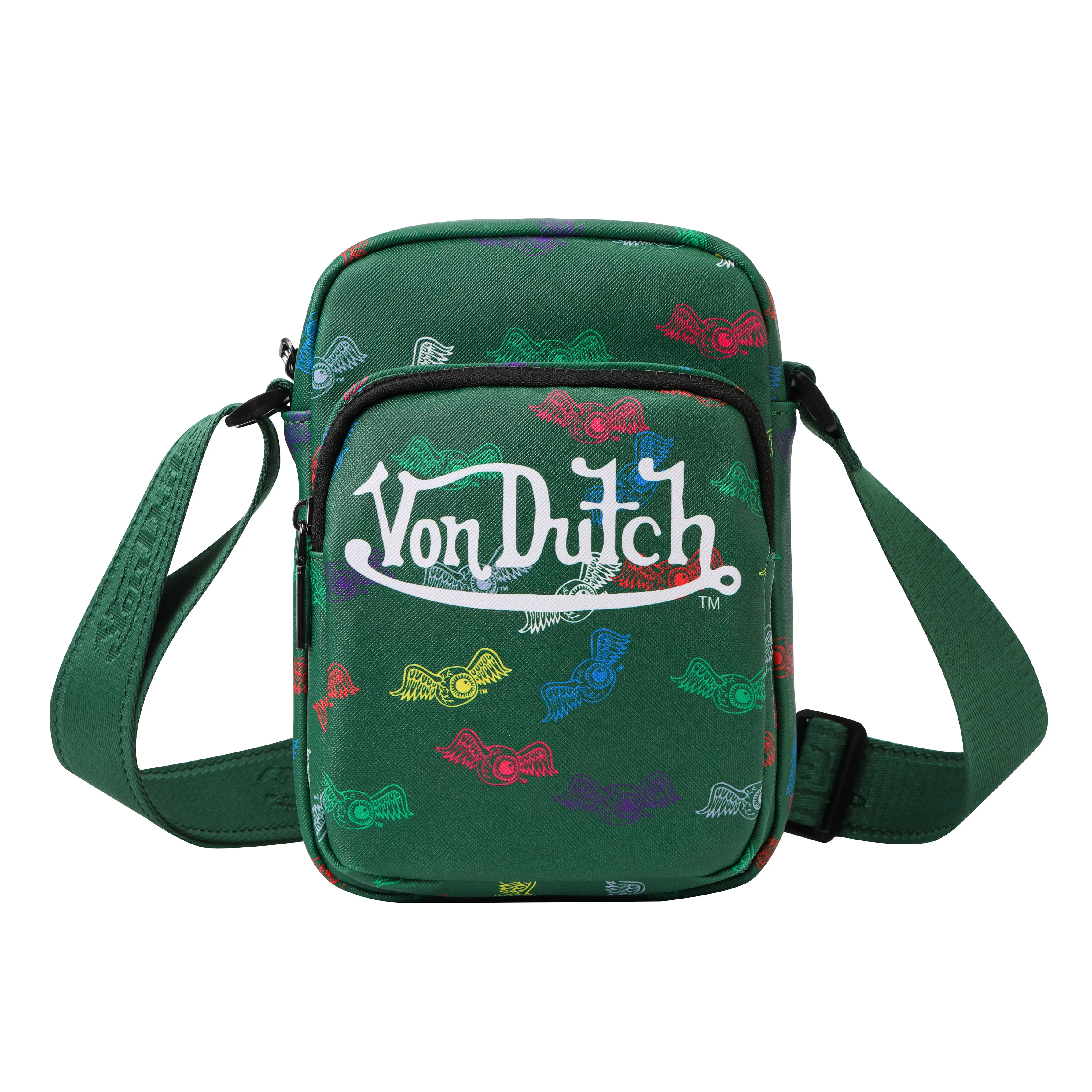 Men's Neon Logo Crossbody Bag - Green