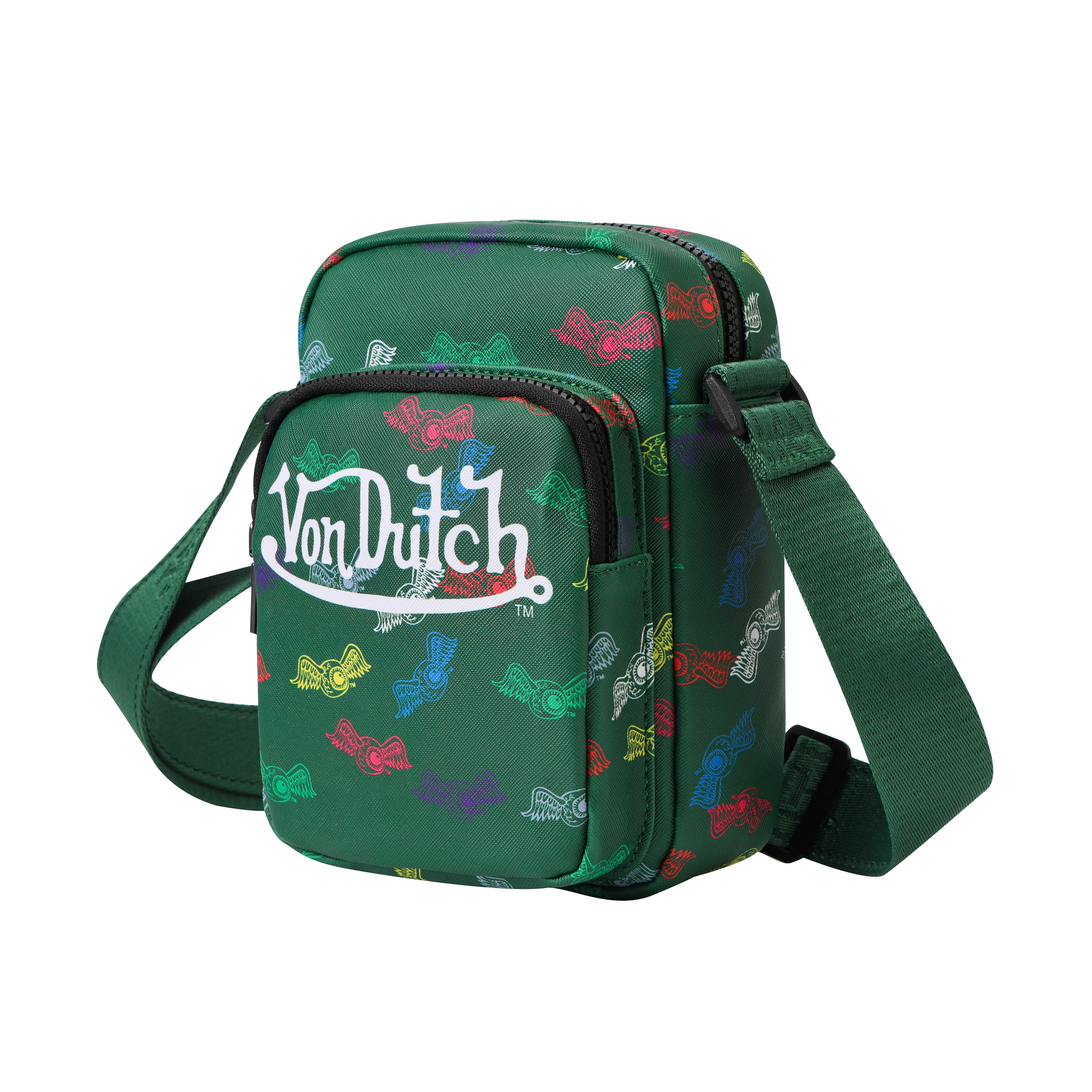 Men's Neon Logo Crossbody Bag - Green