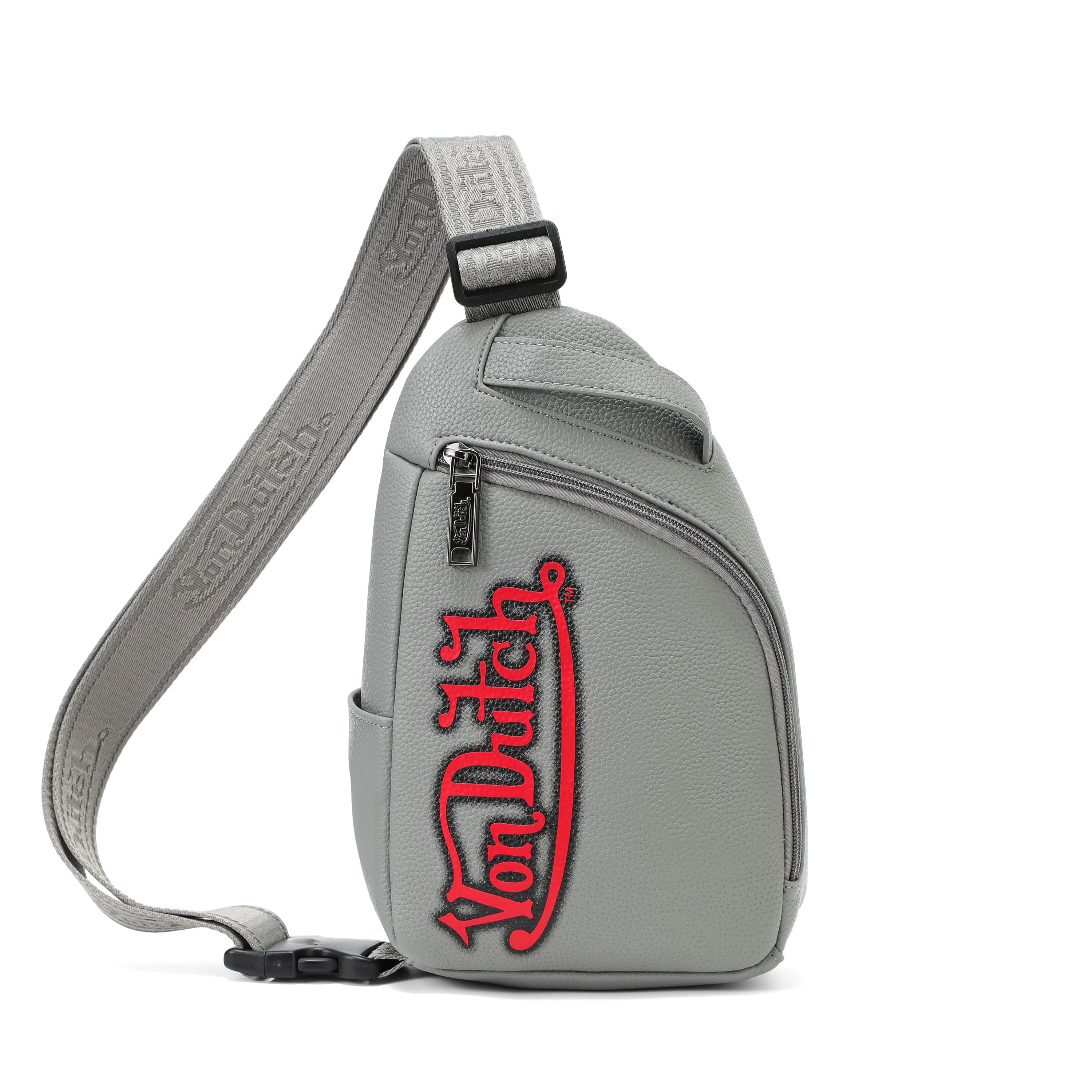 Men's Sling Bag - Grey and Red