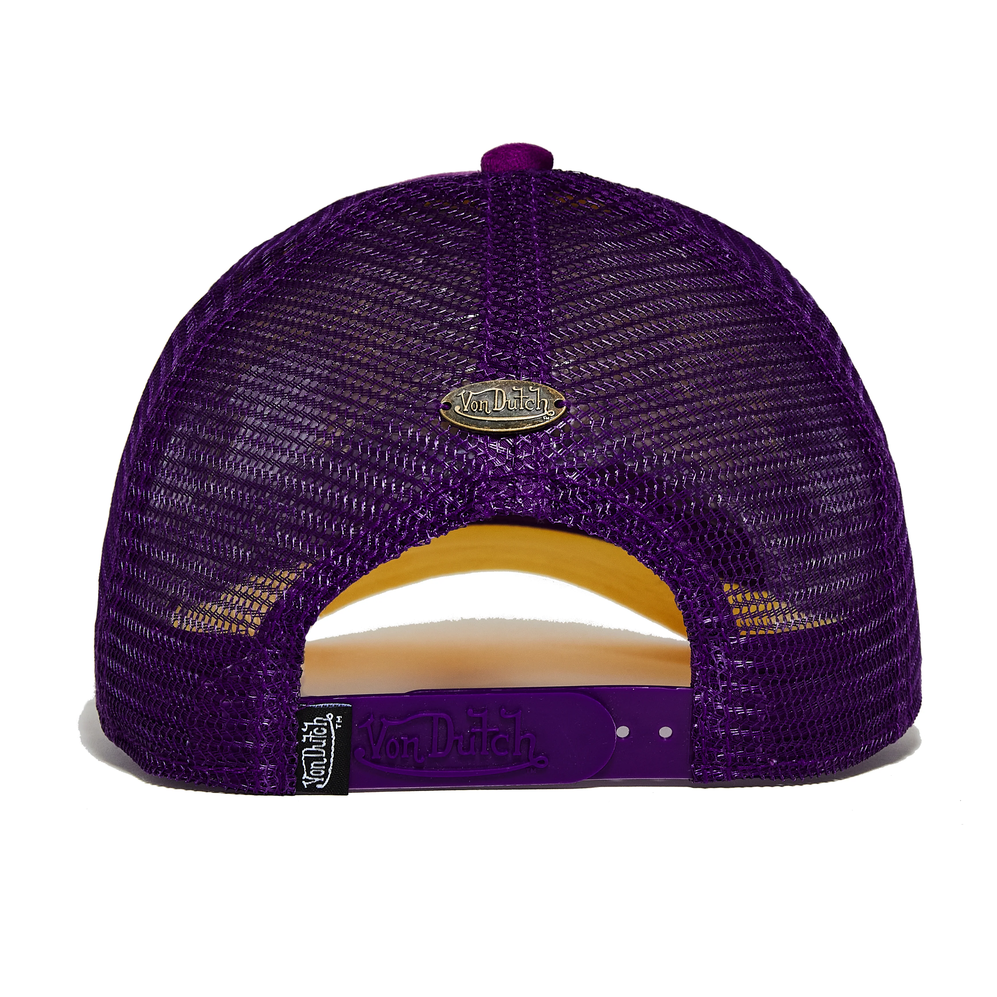 Purple & Yellow Velvet Trucker Hat