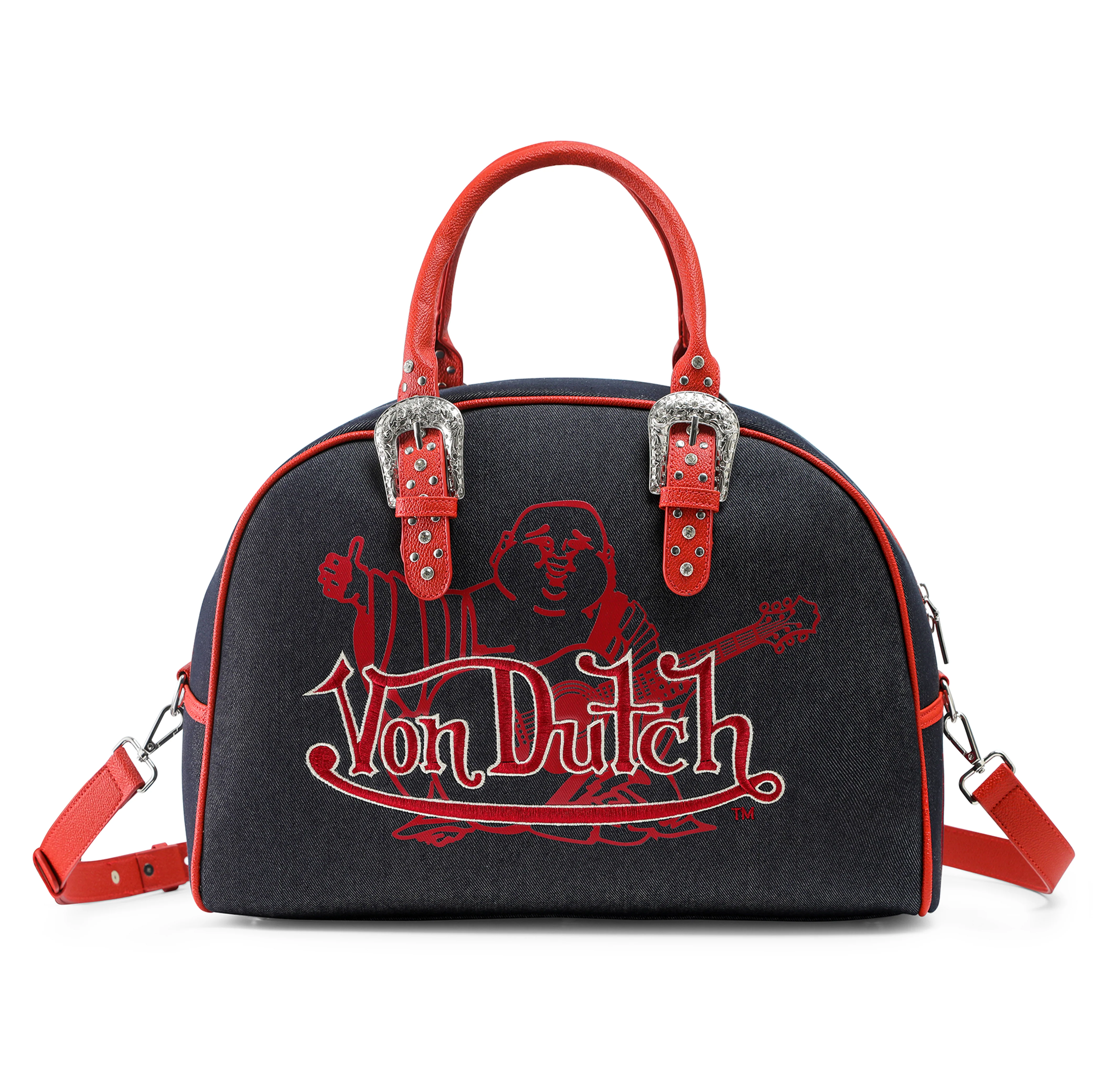 879-von-dutch-x-true-religion-duffle-bag-black-denim-1.webp Von Dutch x True Religion Duffle Bag - Black Denim