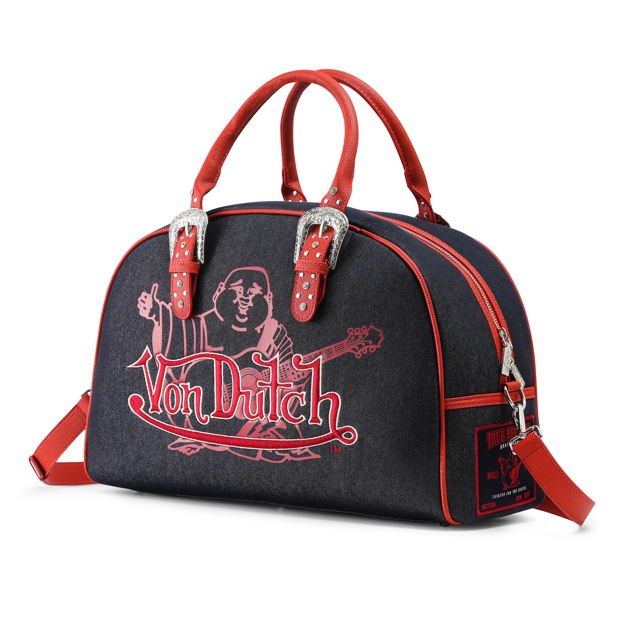 879-von-dutch-x-true-religion-duffle-bag-black-denim-2.webp Von Dutch x True Religion Duffle Bag - Black Denim