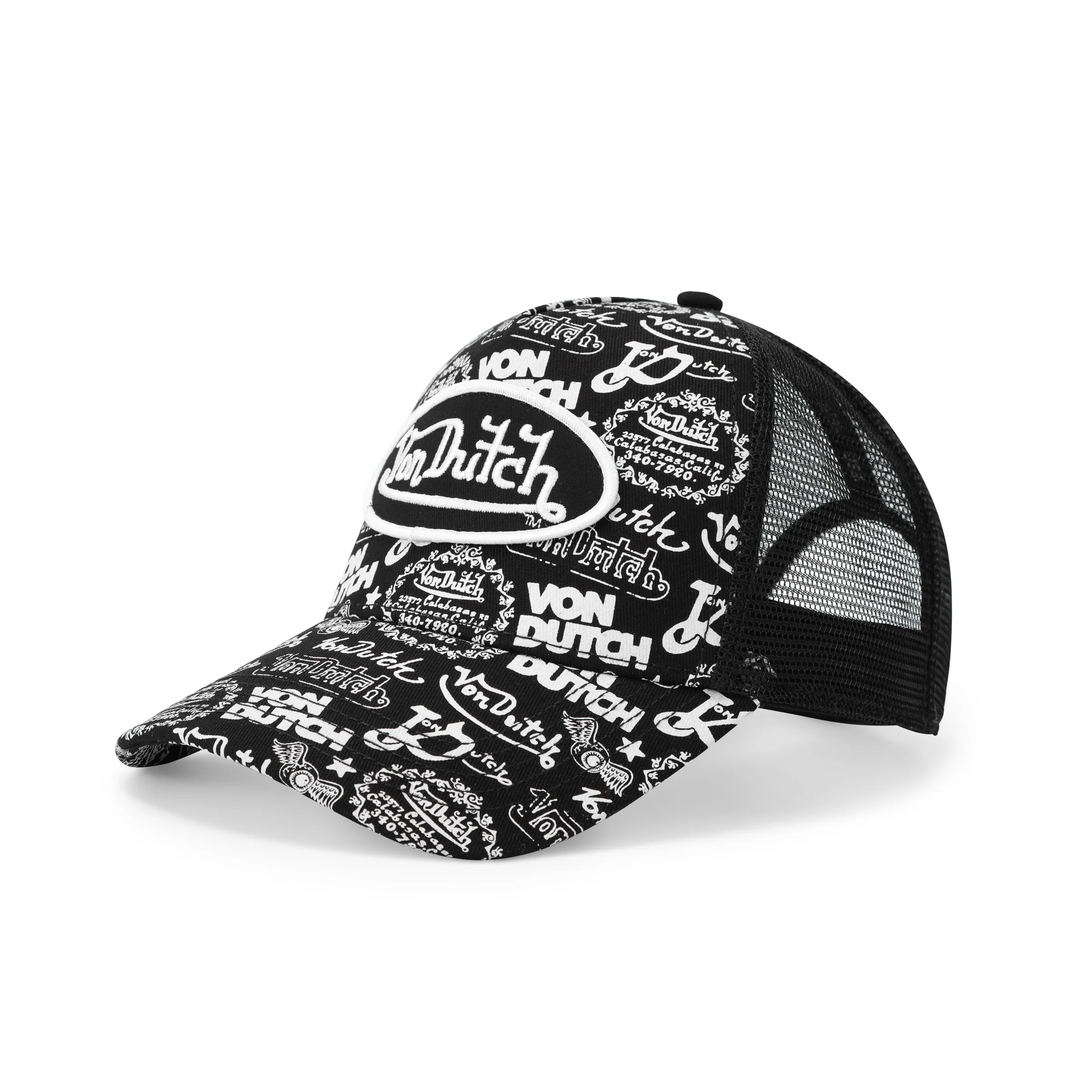 Logo Stamp Trucker Hat - Black and White