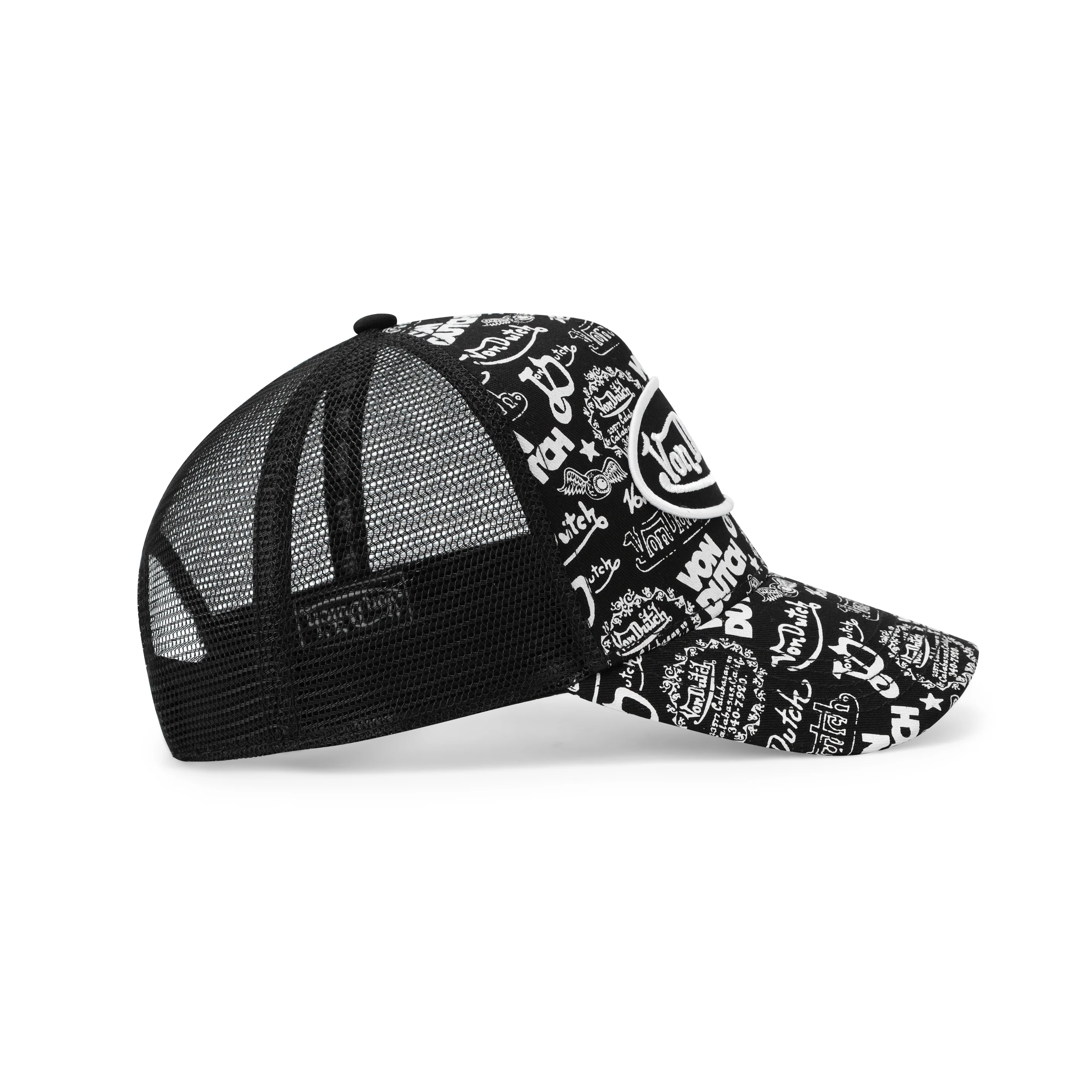 Logo Stamp Trucker Hat - Black and White