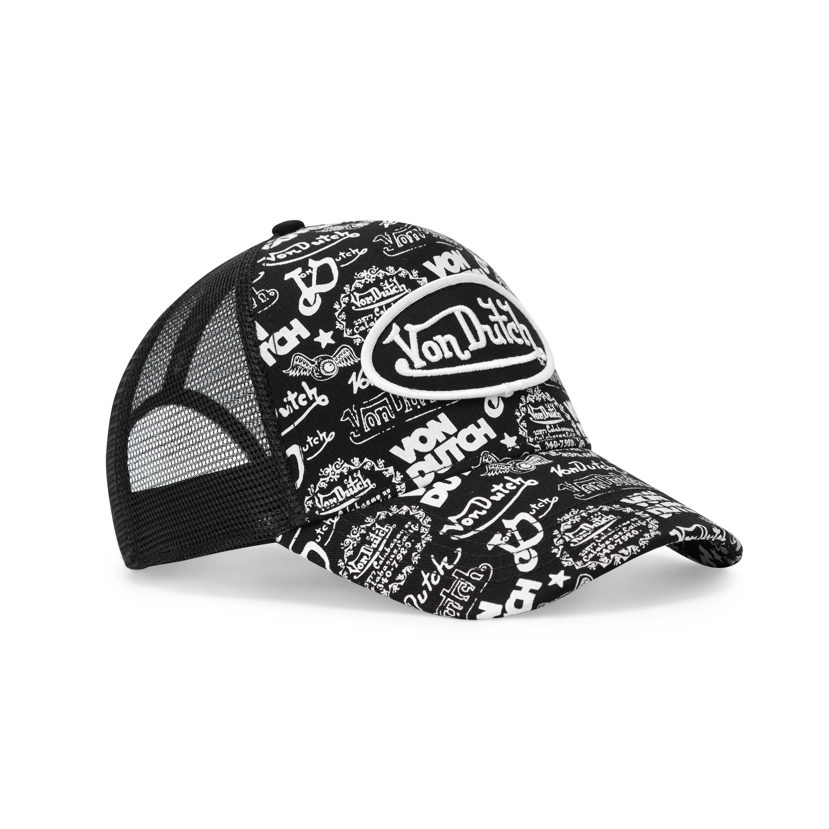 Logo Stamp Trucker Hat - Black and White