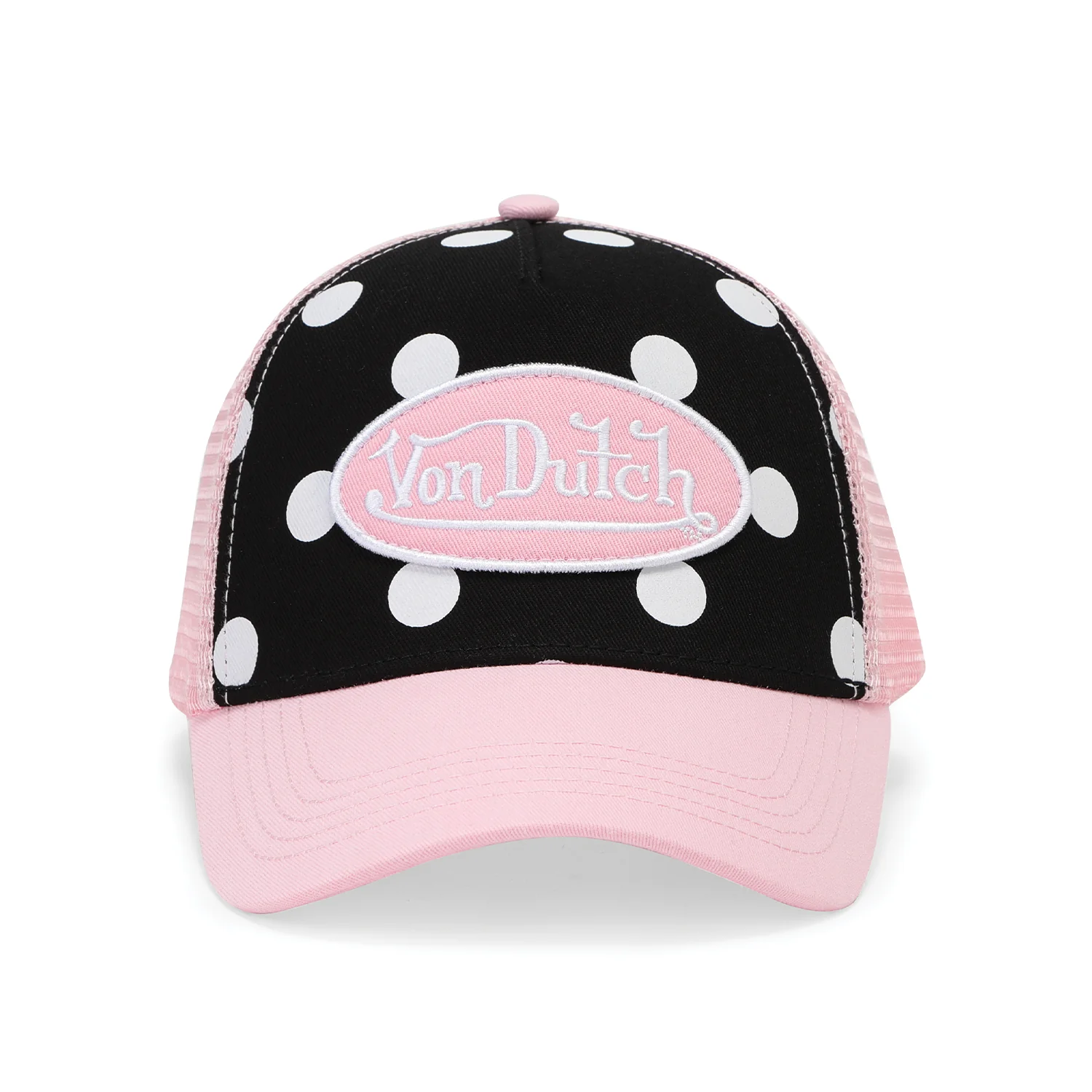 914-polka-dot-trucker-hat-pink-1.webp Polka Dot Trucker Hat - Pink
