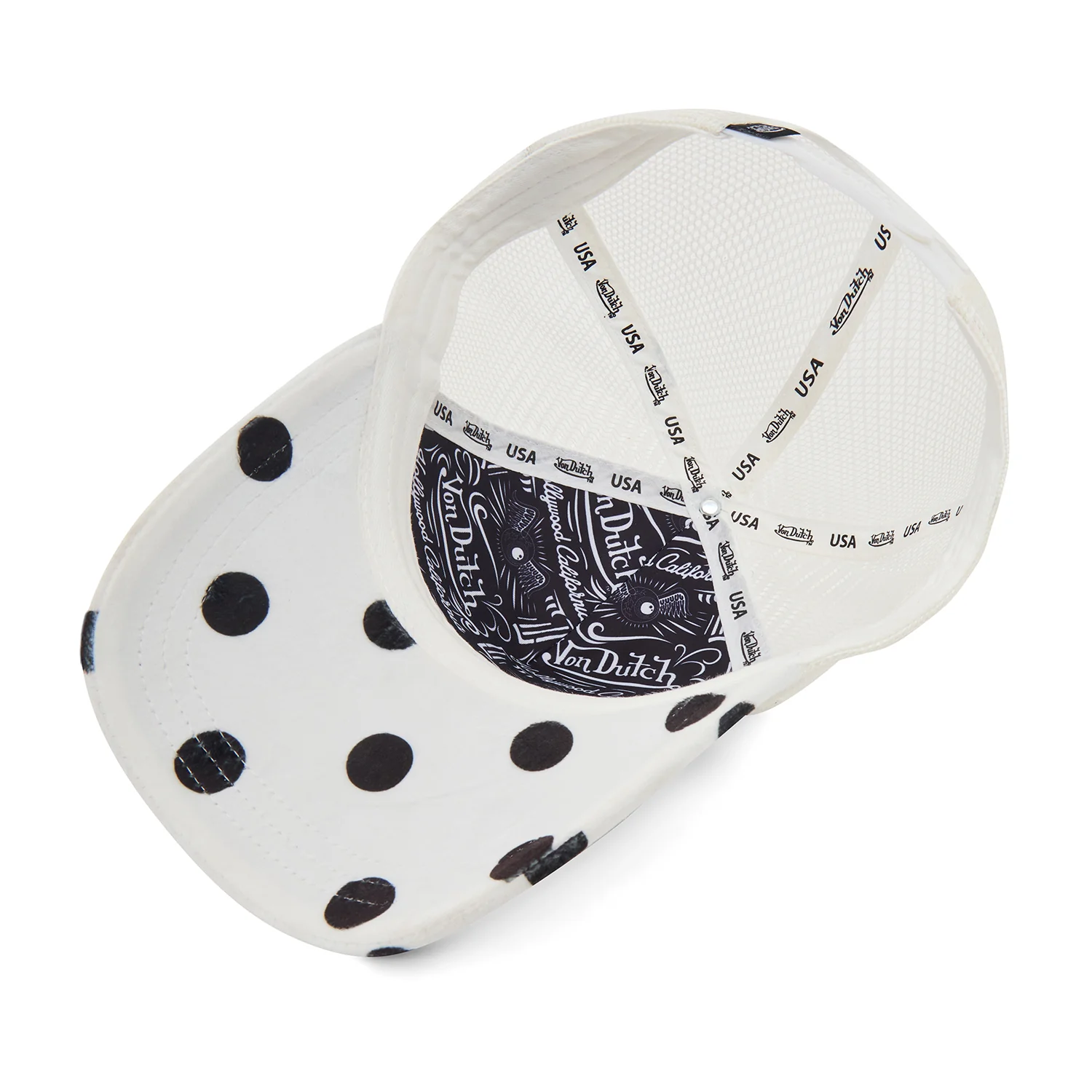 915-polka-dot-velour-rhinestone-trucker-hat-5.webp Polka Dot Velour Rhinestone Trucker Hat
