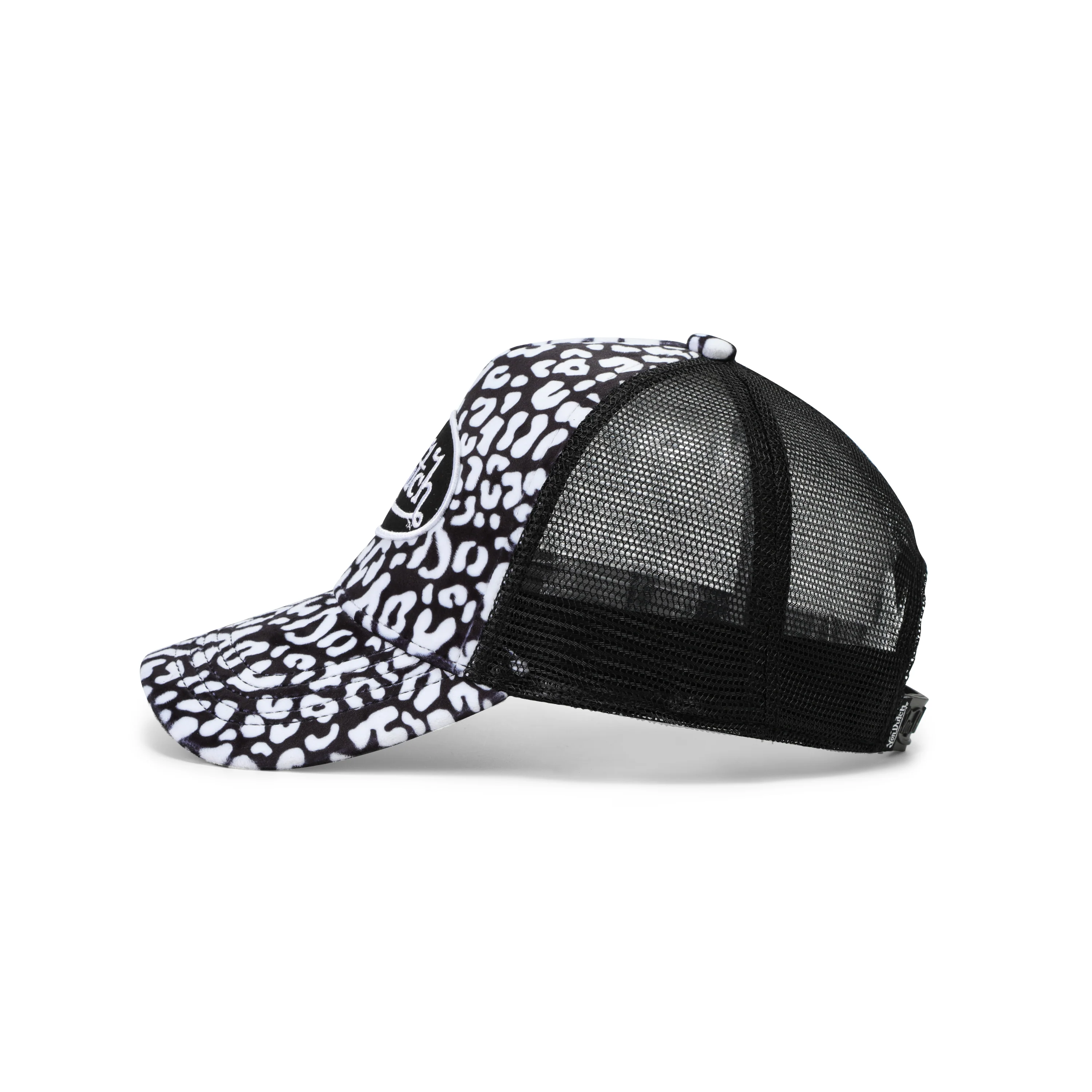 924-white-and-black-cheetah-velvet-trucker-hat-3.webp White and Black Cheetah Velvet Trucker Hat