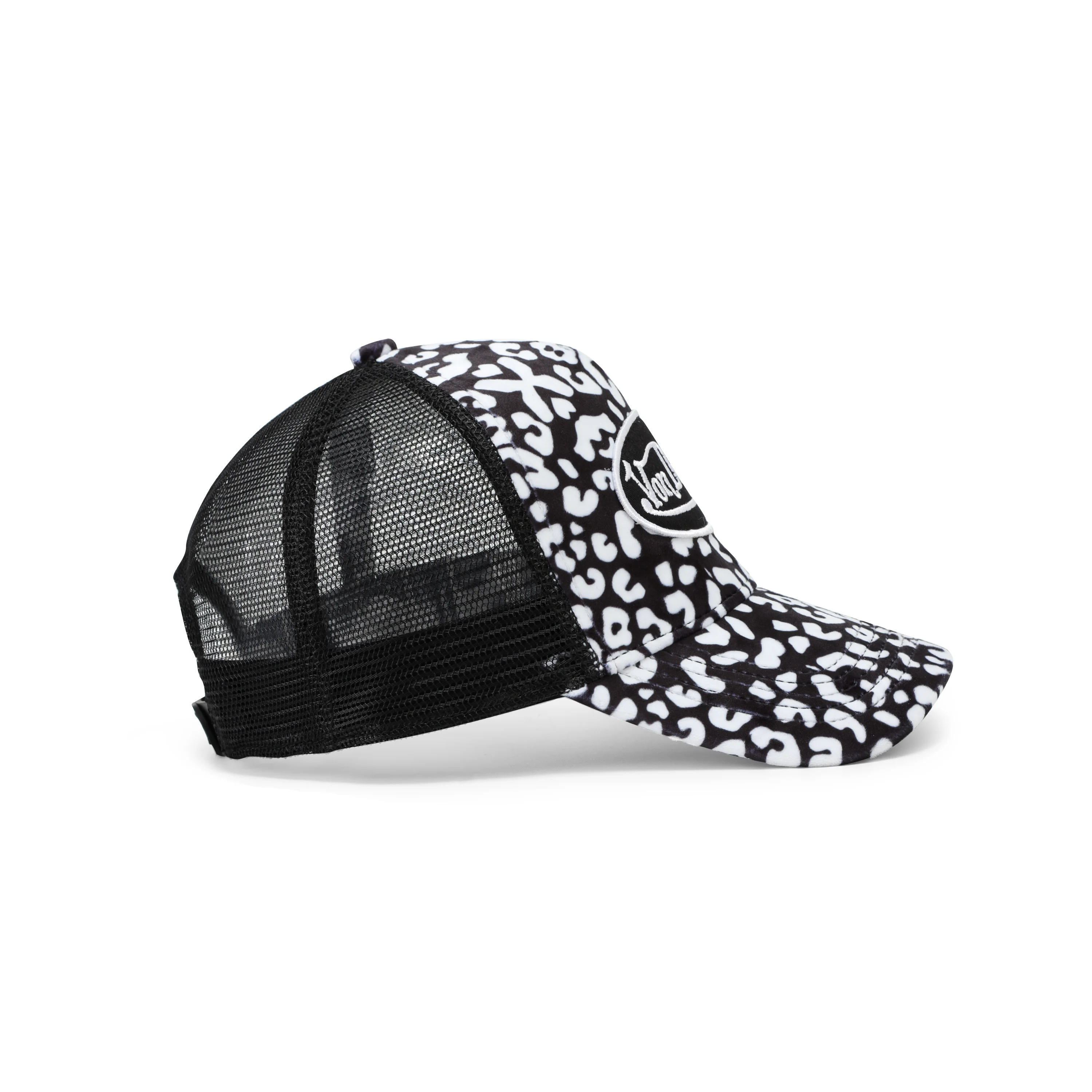 924-white-and-black-cheetah-velvet-trucker-hat-5.webp White and Black Cheetah Velvet Trucker Hat