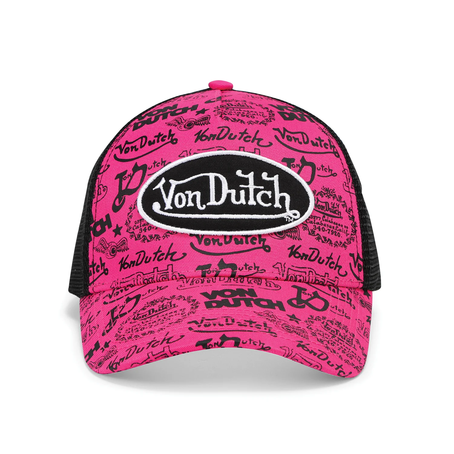 Logo Stamp Trucker Hat - Pink and Black