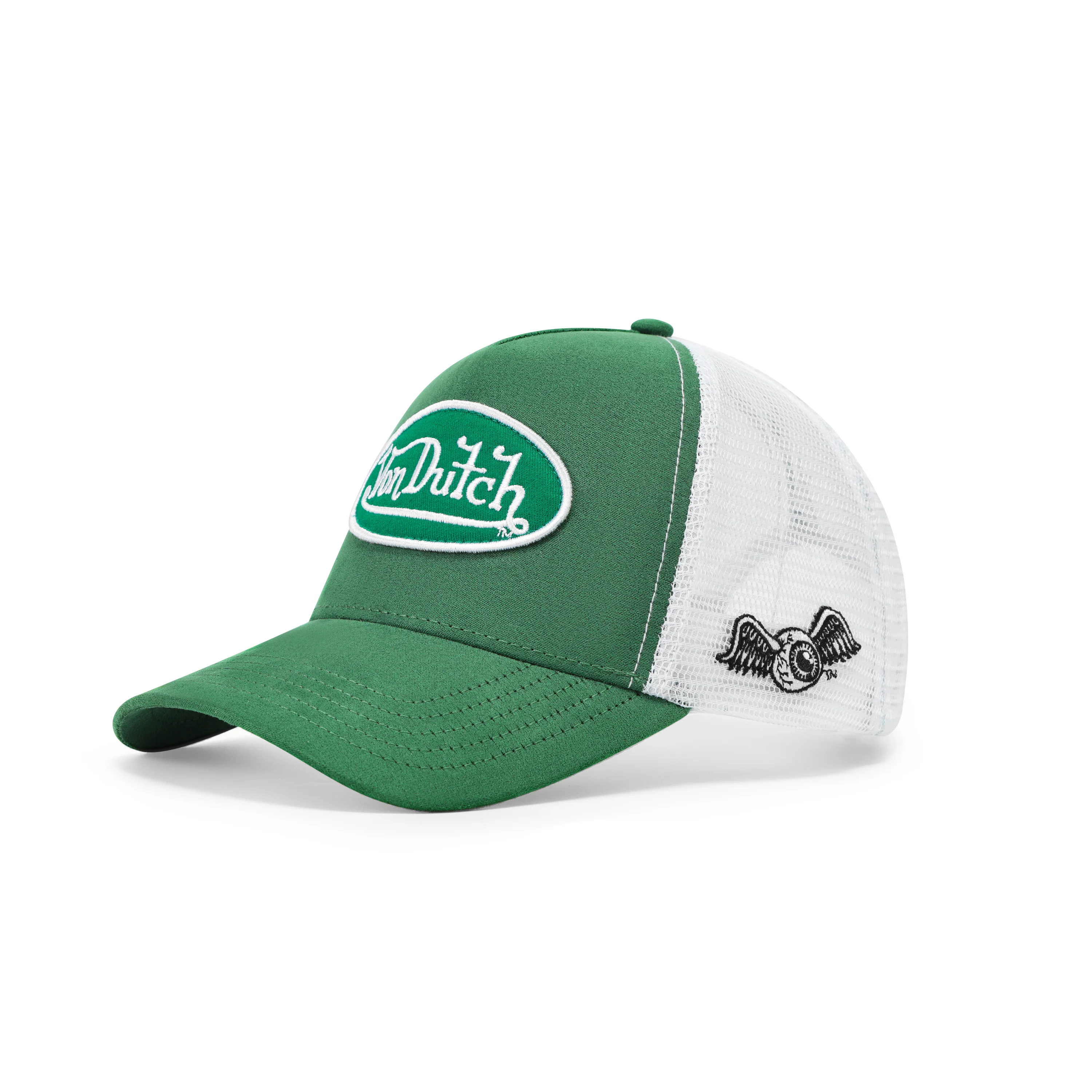 936-suede-trucker-hat-green-and-white-2.webp Suede Trucker Hat - Green and White