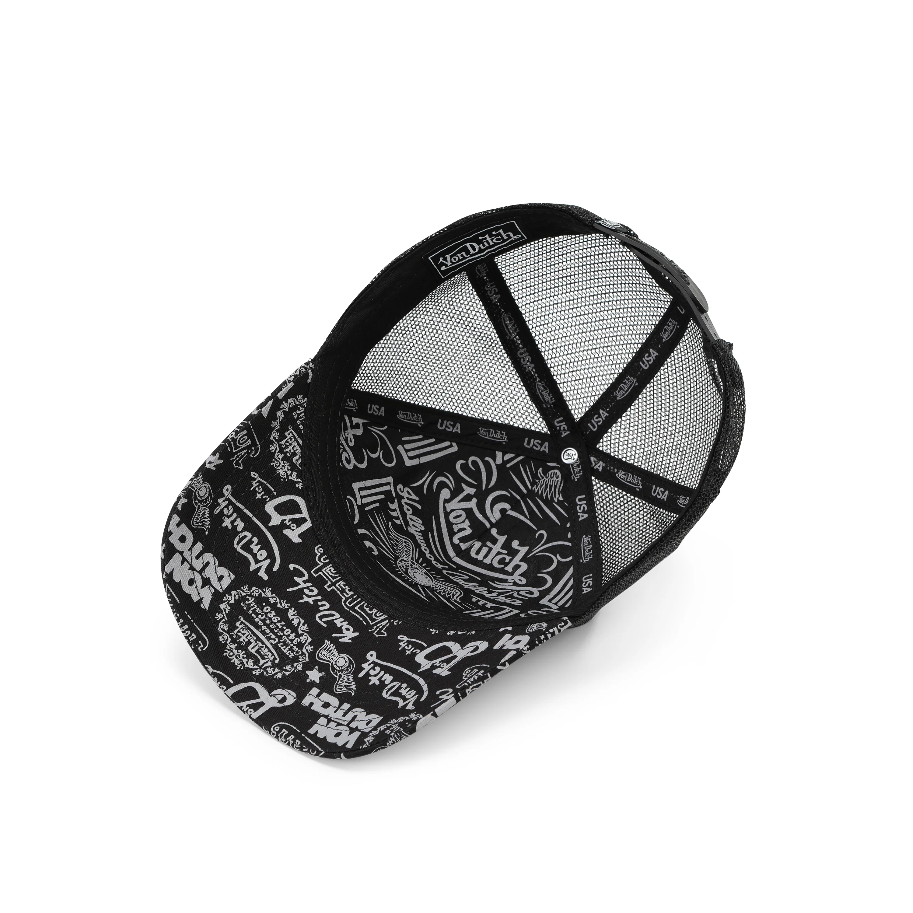 Logo Stamp Trucker Hat - Black and Pink