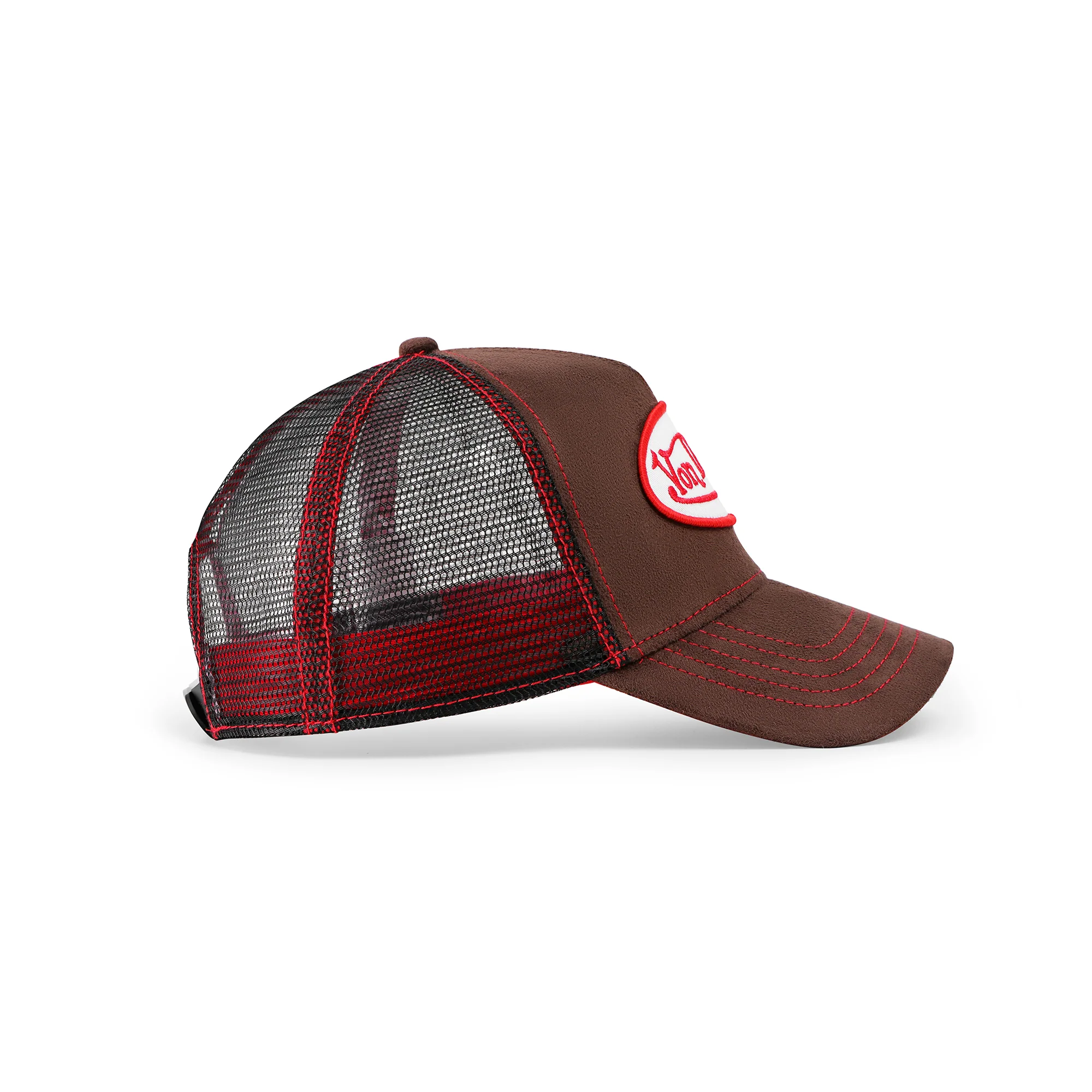 Brown & Red Velvet Trucker Hat