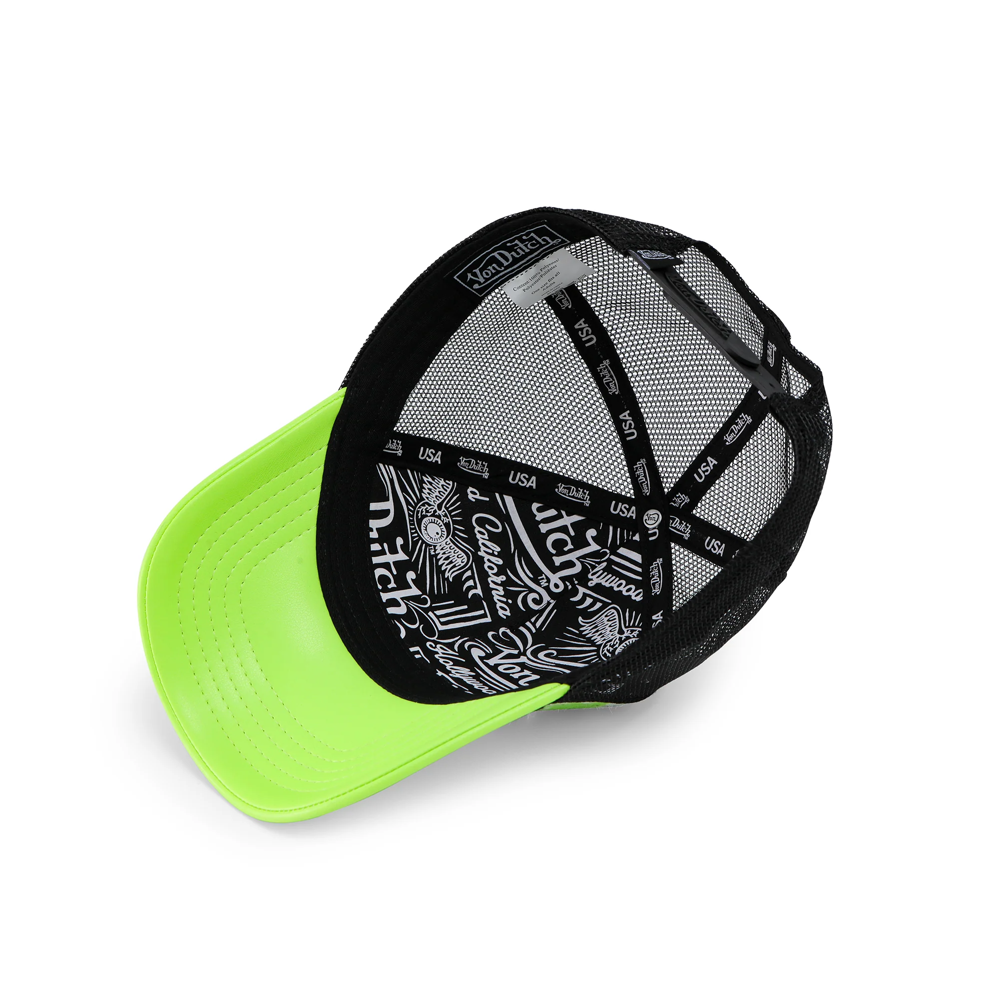 953-vegan-pony-hair-trucker-hat-lime-green-cow-print-5.webp Vegan Pony Hair Trucker Hat -Lime Green Cow Print