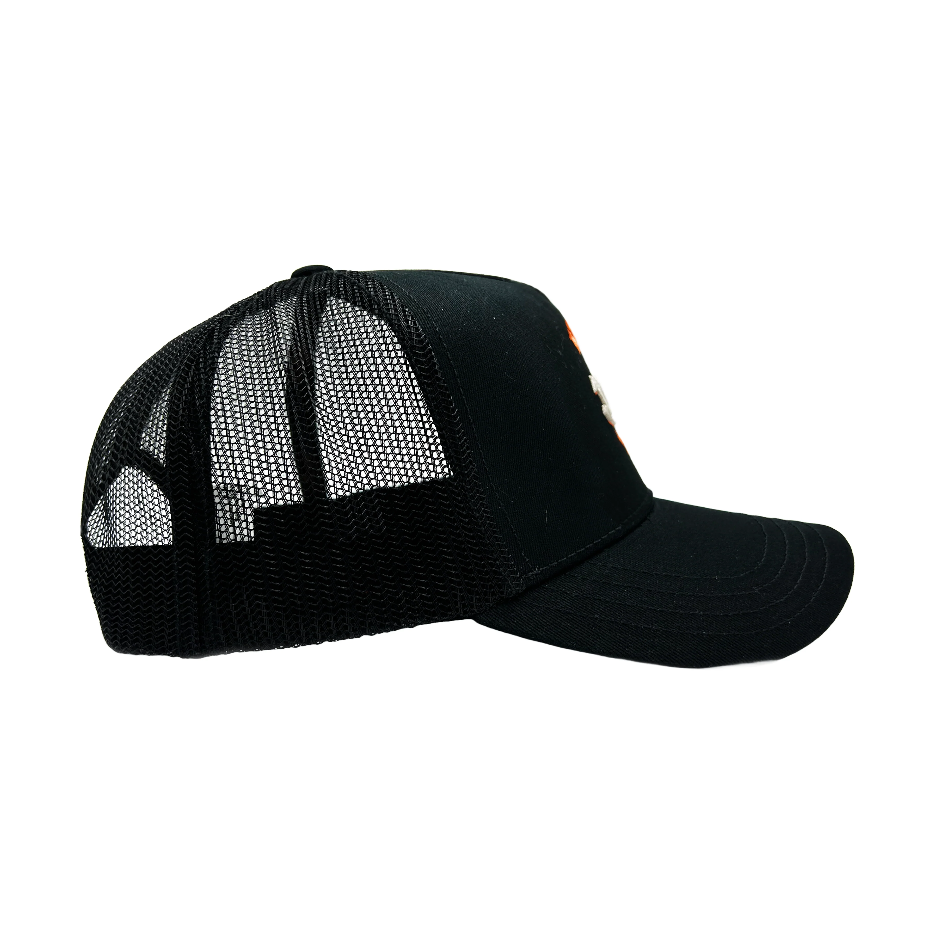 Black & Orange Kustom Classics Logo Trucker Hat