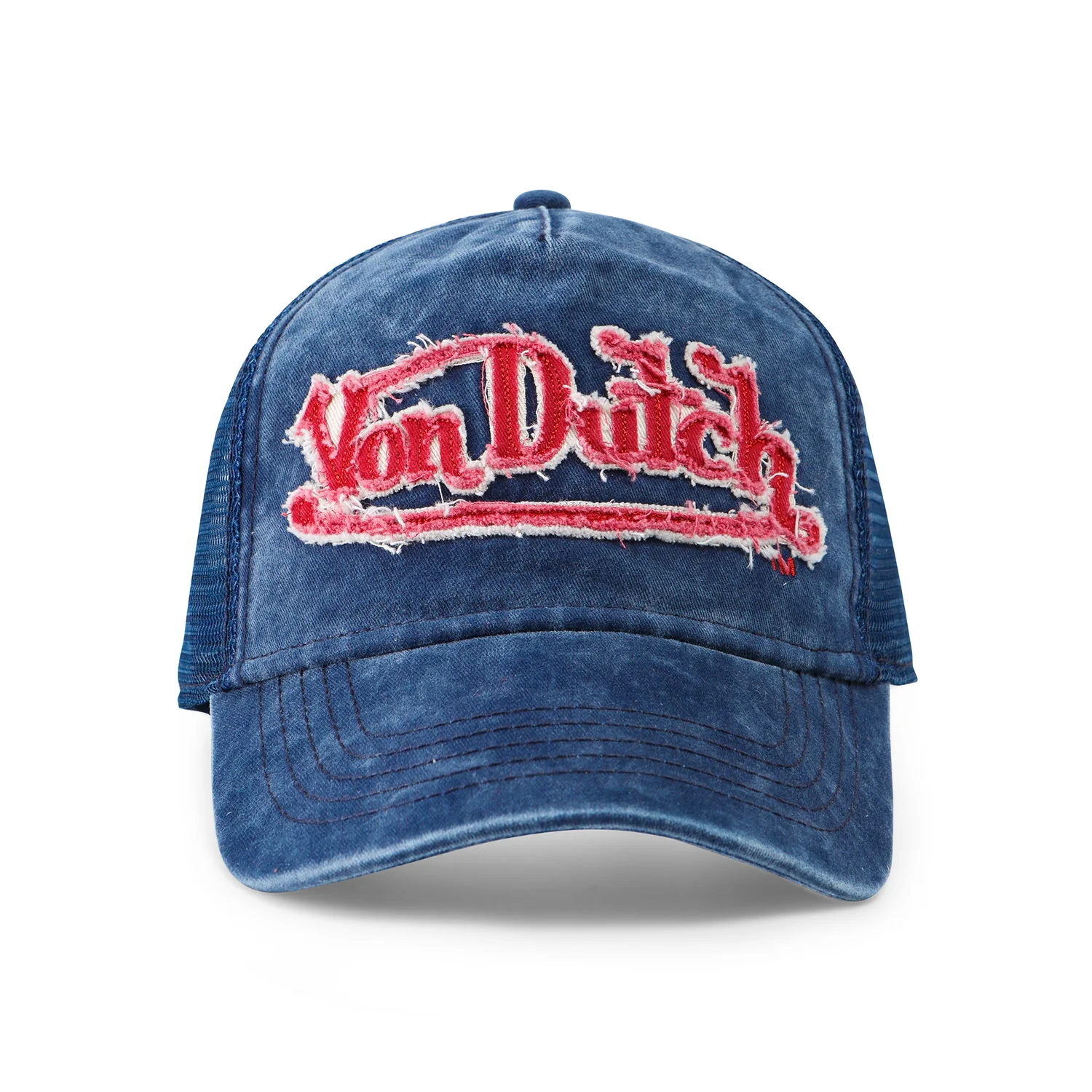 Distressed Denim Navy Trucker Hat