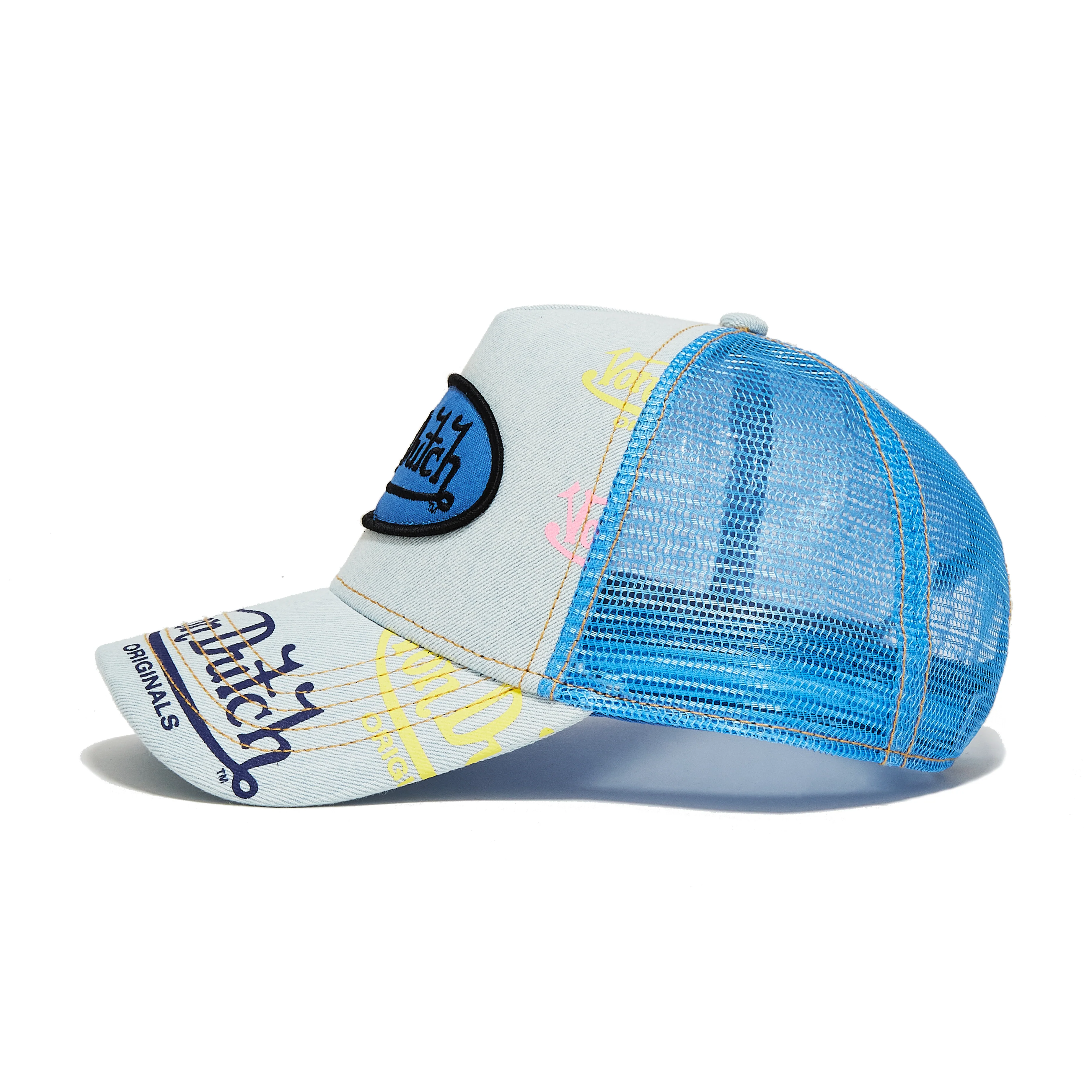 997-von-dutch-light-denim-blue-logo-trucker-hat-2.webp Von Dutch Light Denim Blue Logo Trucker Hat