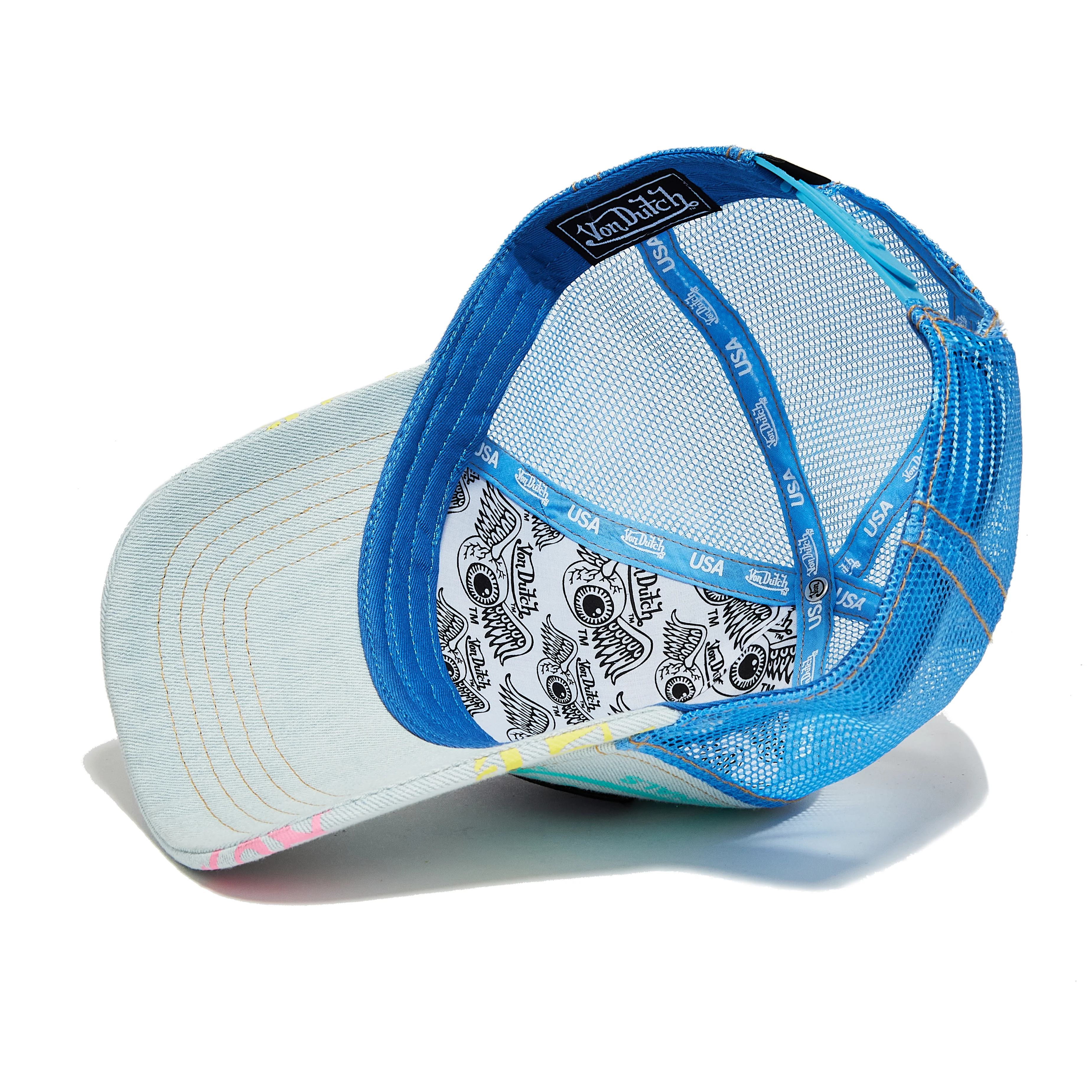 997-von-dutch-light-denim-blue-logo-trucker-hat-4.webp Von Dutch Light Denim Blue Logo Trucker Hat